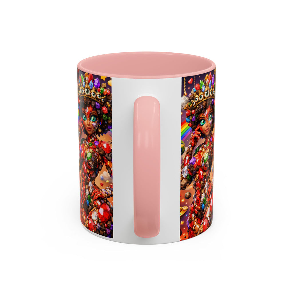 Celestial Candy Goddess Accent Coffee Mug — Colorful Cosmic Fantasy 11/15oz
