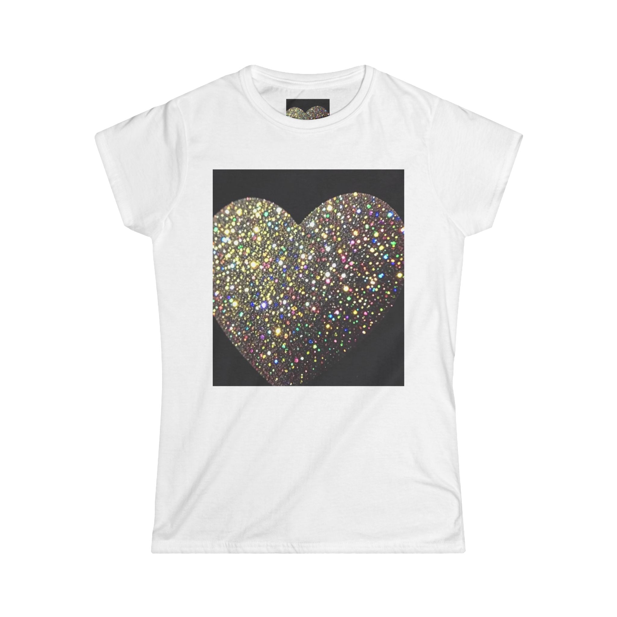 Glitter Heart Tee — Sparkling Sequin Heart Graphic Women's T-Shirt