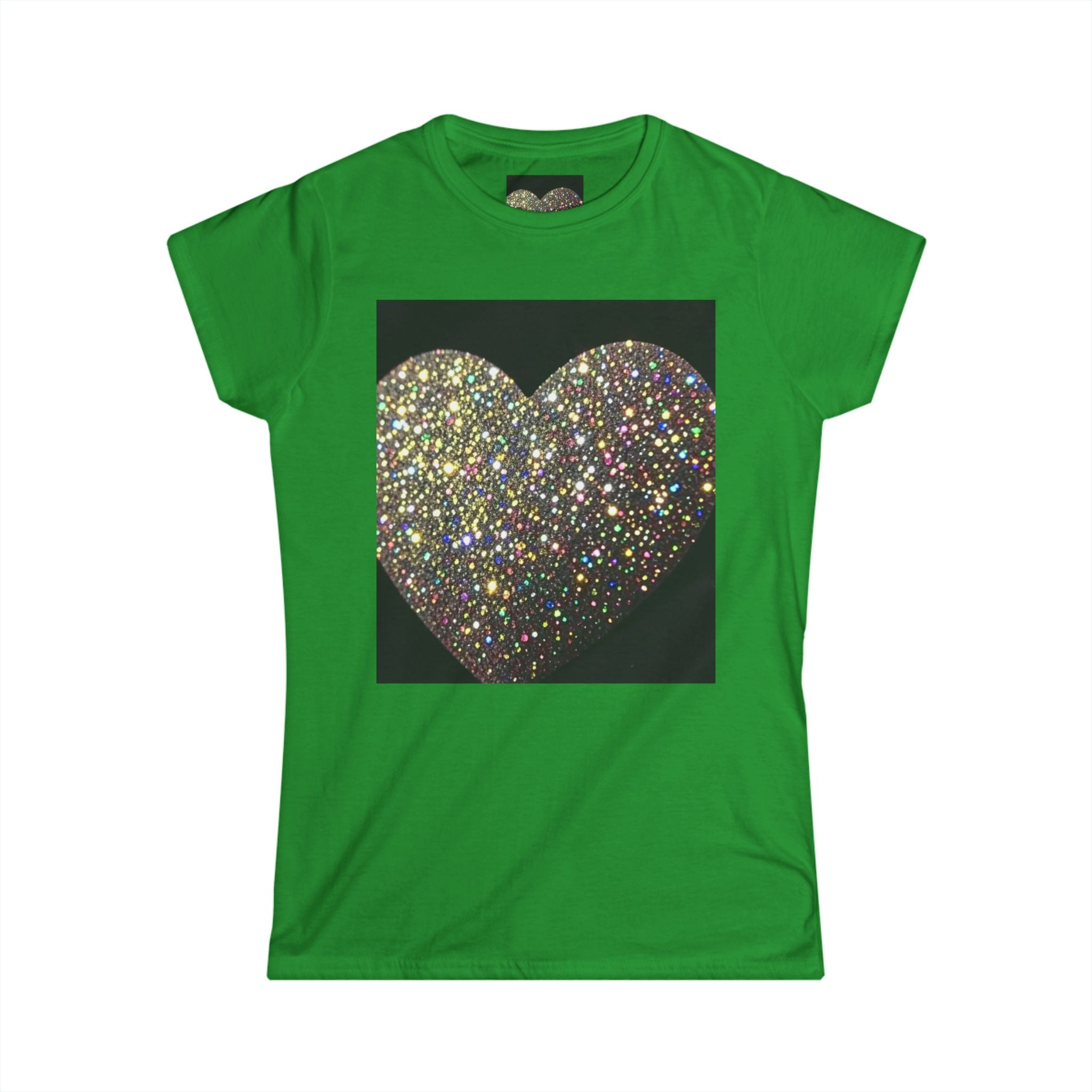 Glitter Heart Tee — Sparkling Sequin Heart Graphic Women's T-Shirt