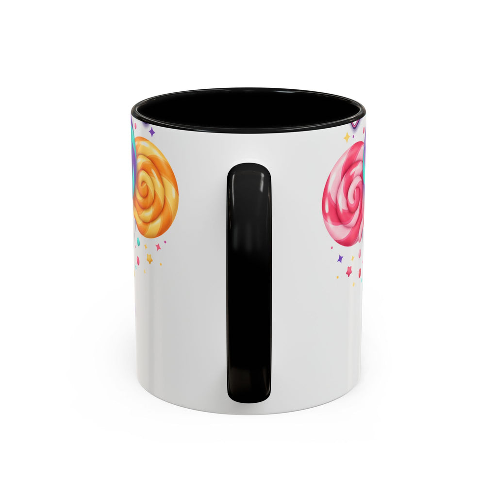 Lollipop Candy Coffee Mug — Colorful Swirl Sweets Accent Mug (11/15oz)