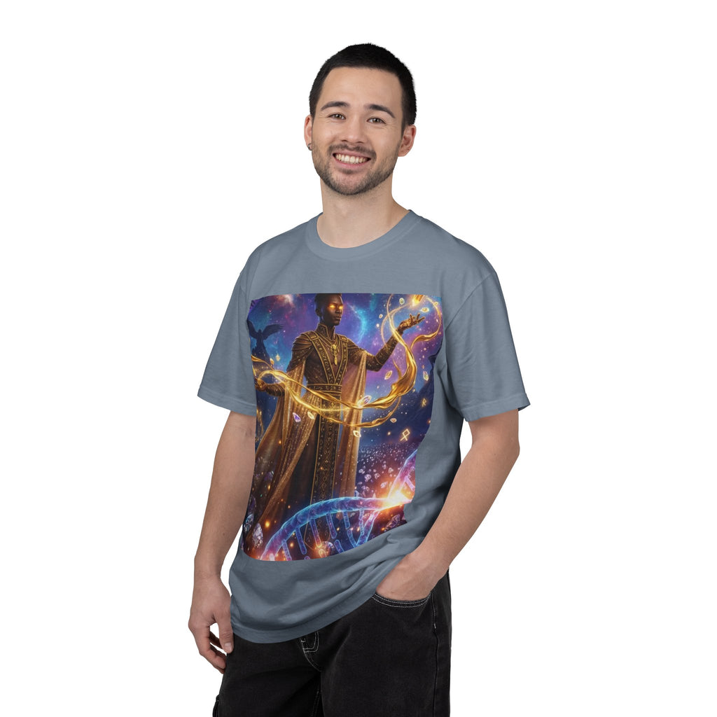 Cosmic Sorcerer T-Shirt — Celestial Magic Art Tee