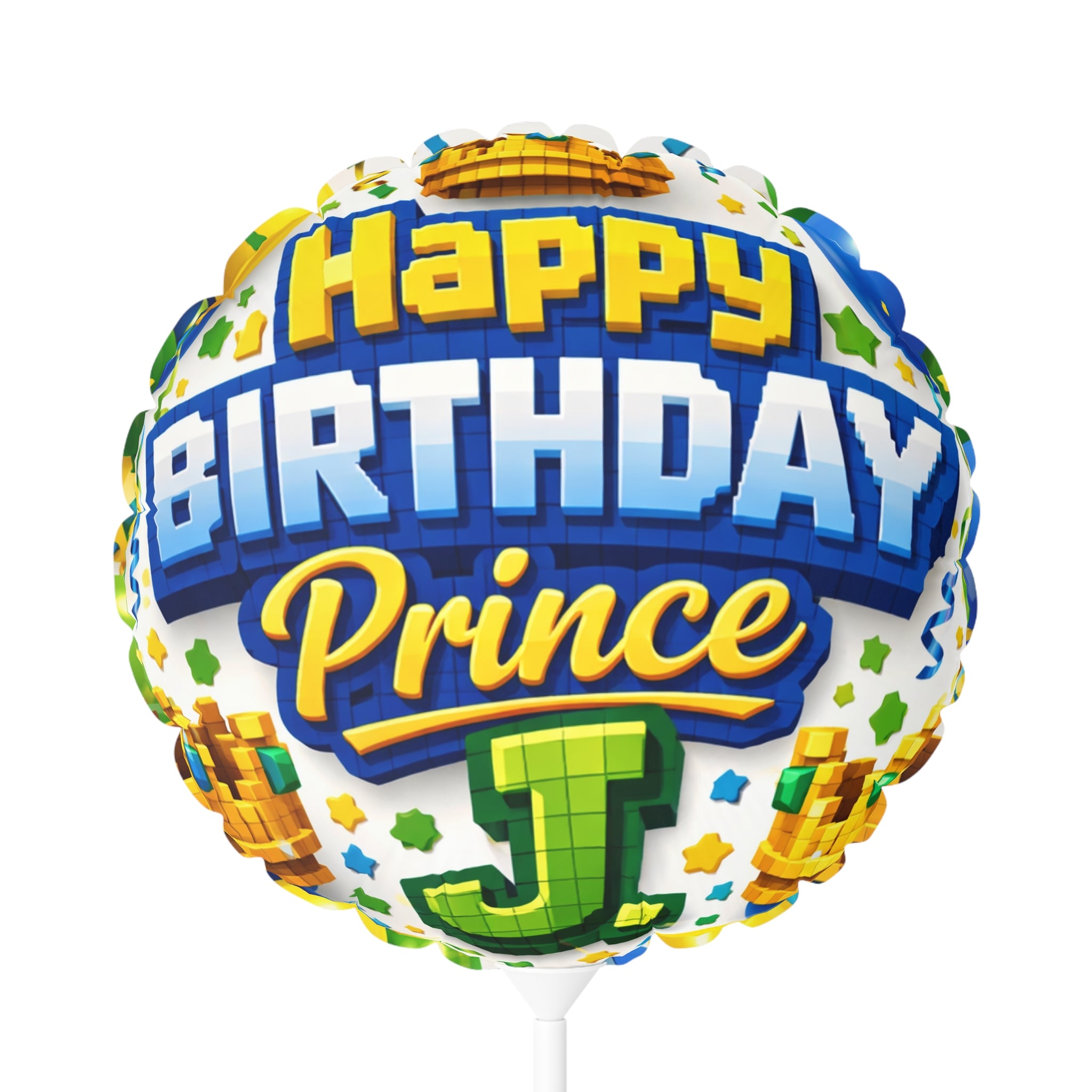 Happy Birthday Prince 11" Foil Balloon — Round/Heart Shaped Party Balloon