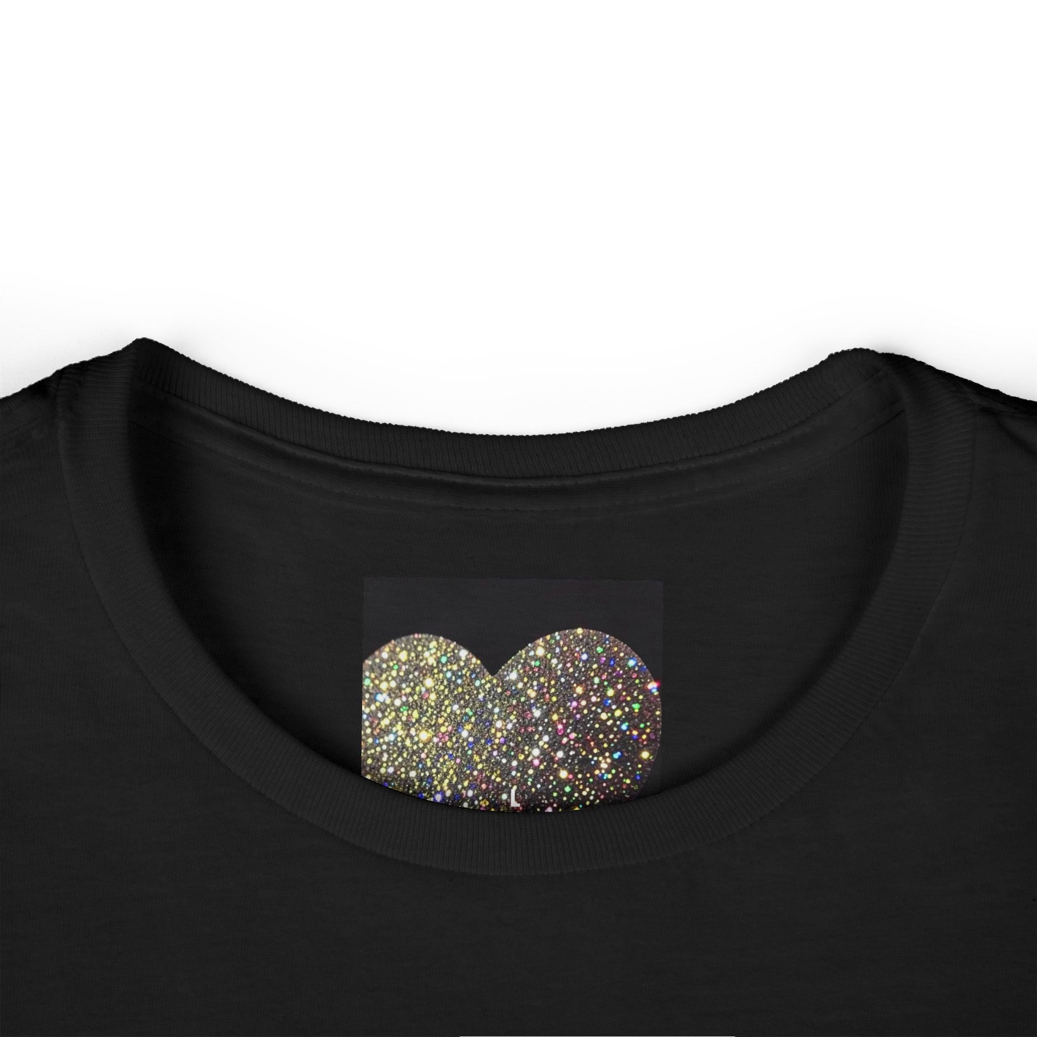 Glitter Heart Tee — Sparkling Sequin Heart Graphic Women's T-Shirt