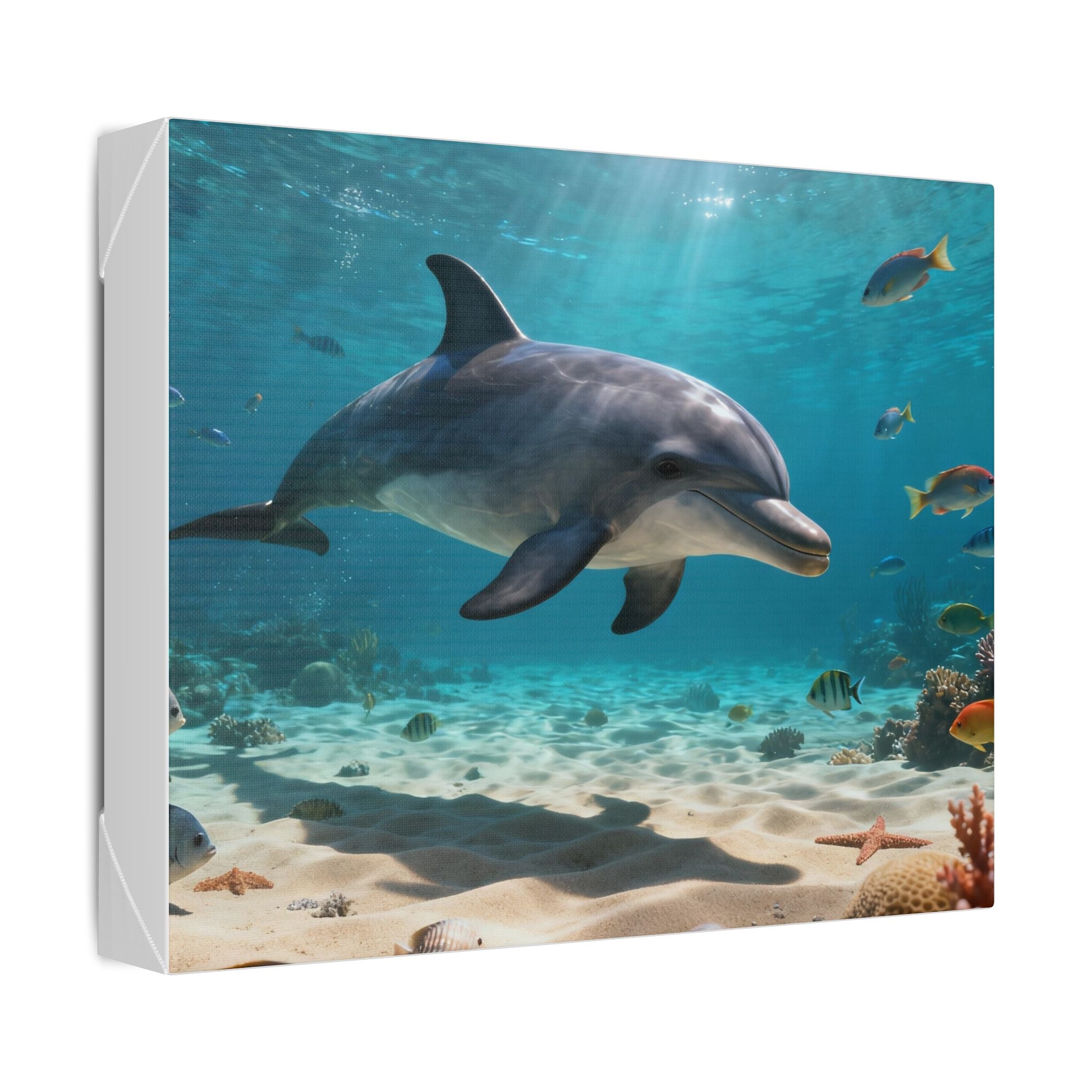Dolphin Underwater Canvas - Ocean Marine Wall Art
