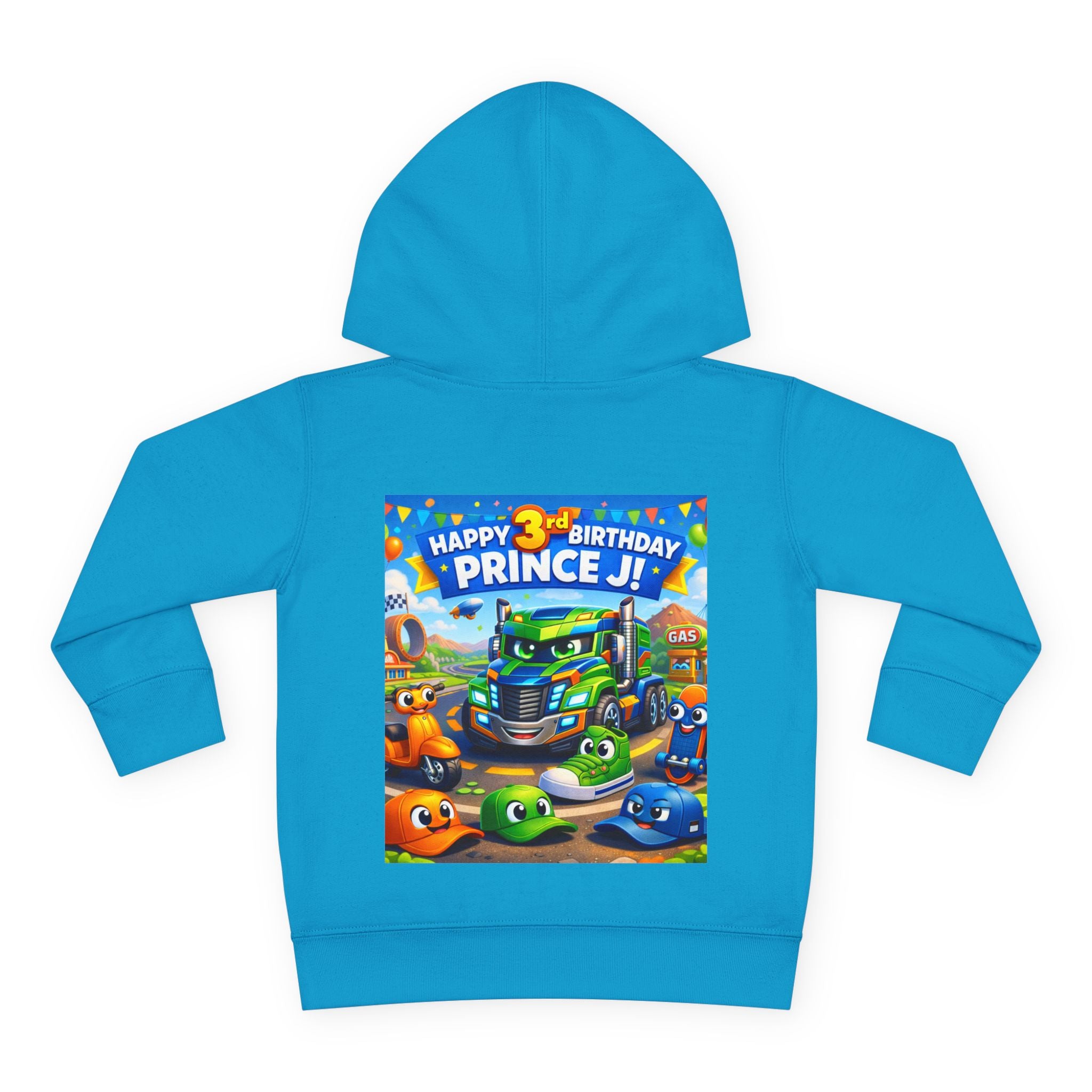 Toddler Hoodie — Colorful Birthday Truck & Candy Party Kids Pullover