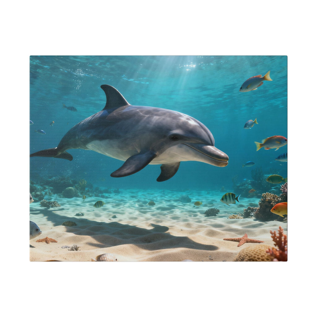 Dolphin Underwater Canvas - Ocean Marine Wall Art