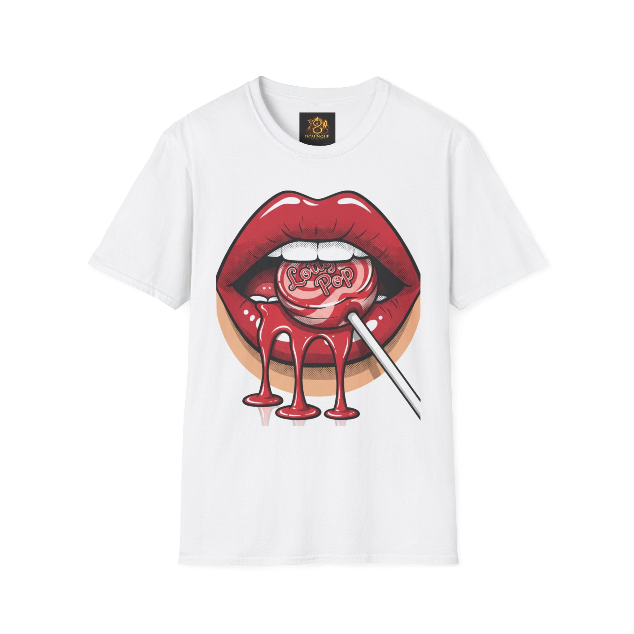 Lollipop Pop Graphic T‑Shirt — Retro Red Lips Candy Design