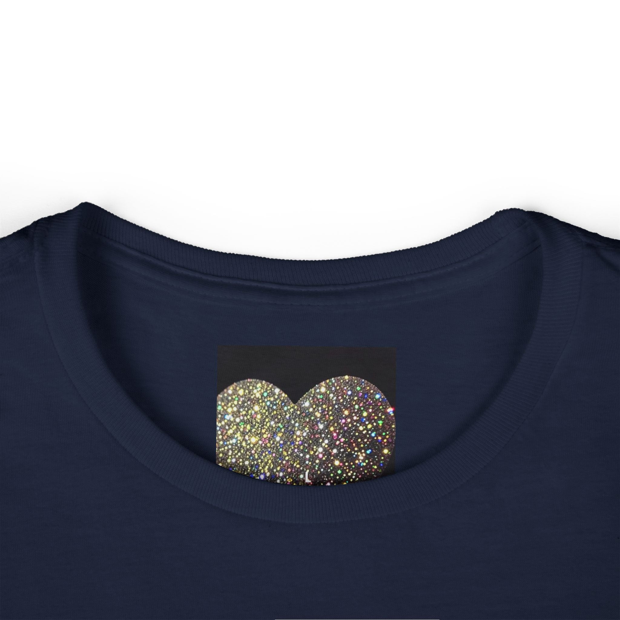 Glitter Heart Tee — Sparkling Sequin Heart Graphic Women's T-Shirt