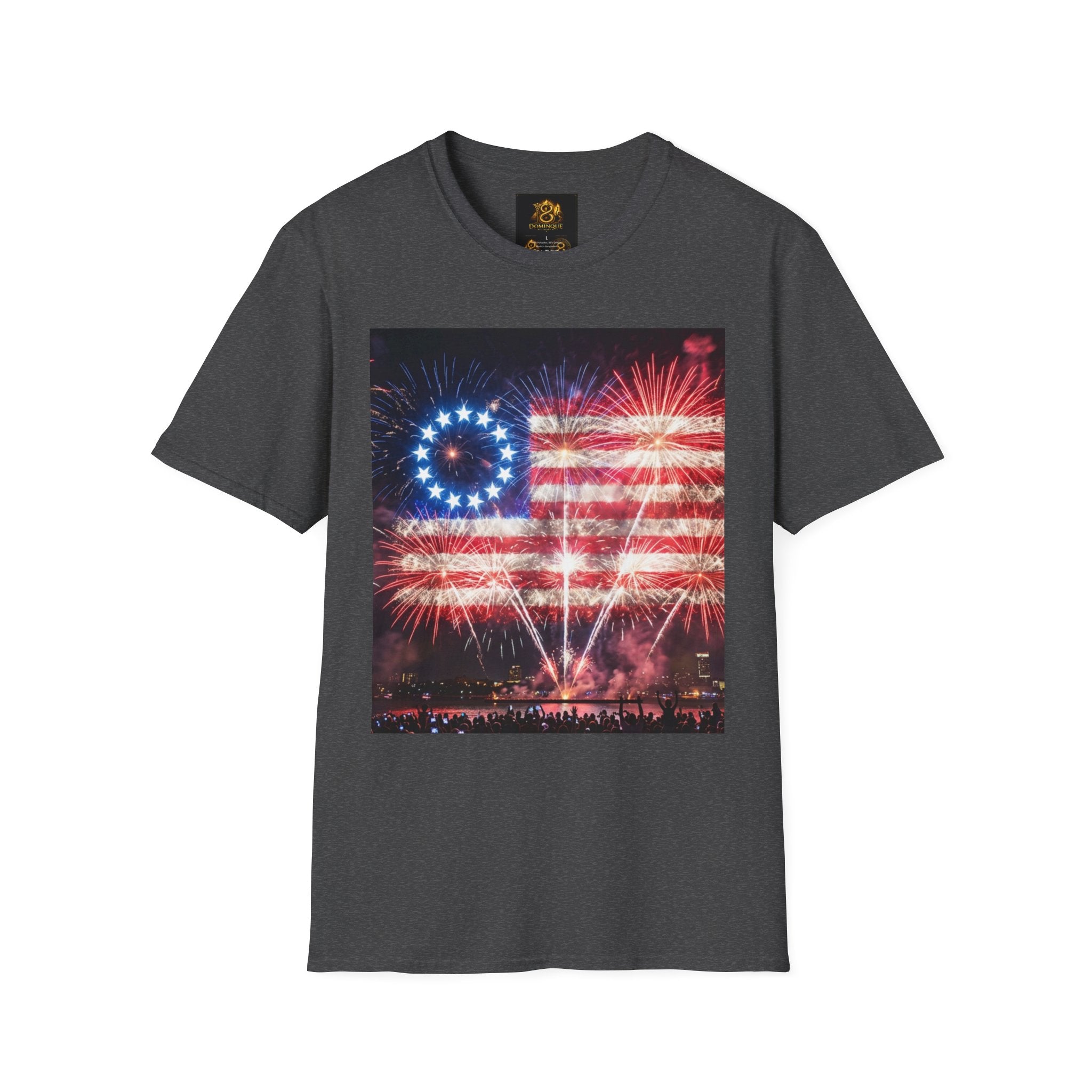 American Flag Fireworks T-Shirt — Betsy Ross Stars & Stripes Patriotic Tee for 4th of July