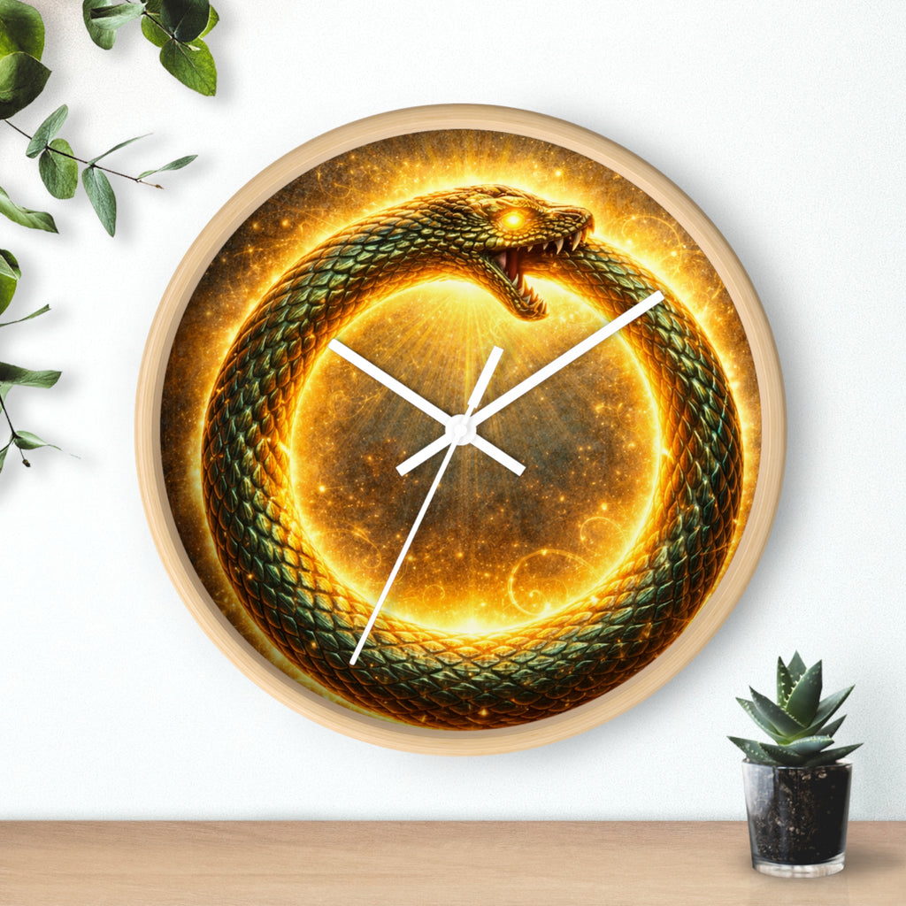 Ouroboros Sun Wall Clock — Mythic Serpent Timepiece