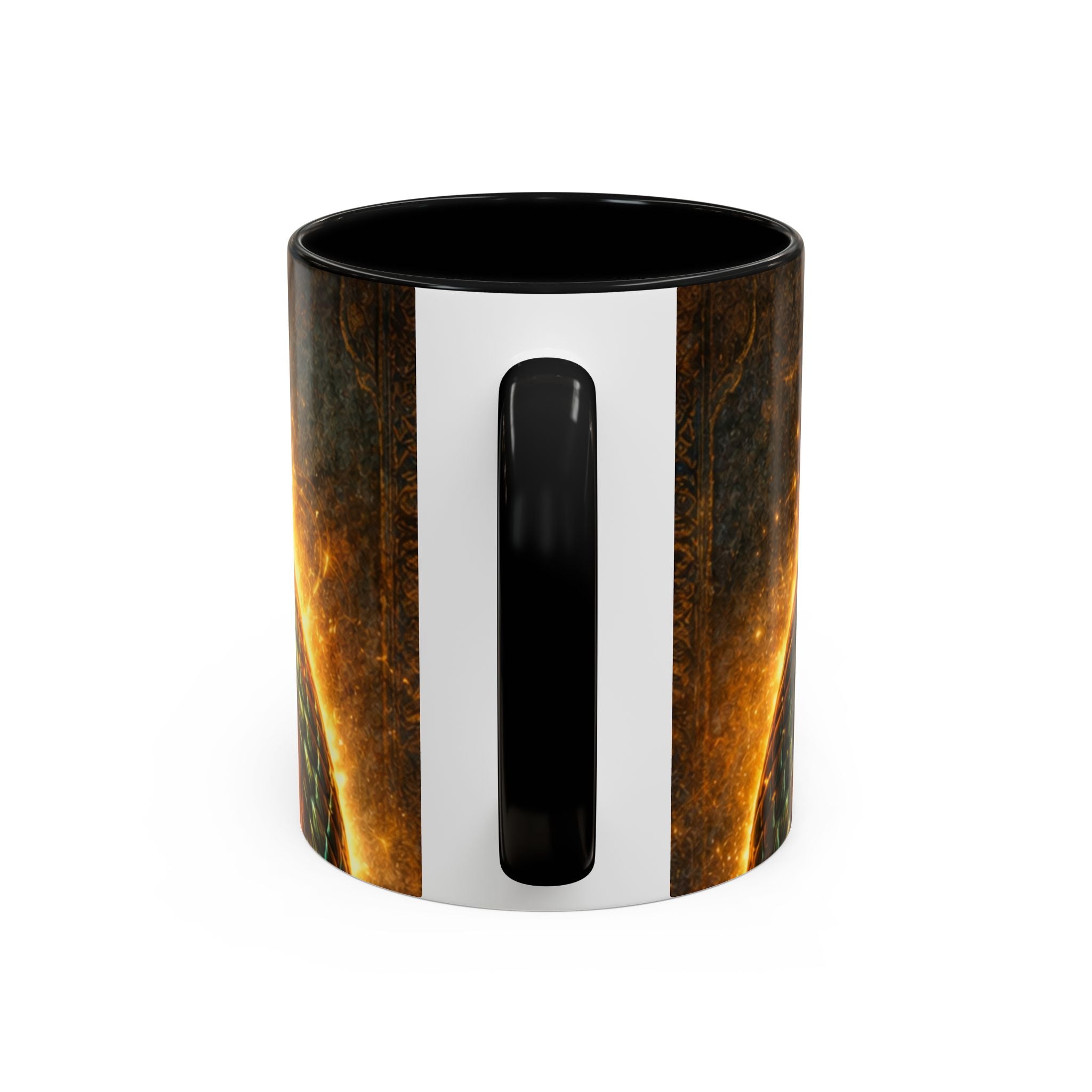Ouroboros Serpent Accent Coffee Mug — Fiery Mythic Snake Design (11/15oz)