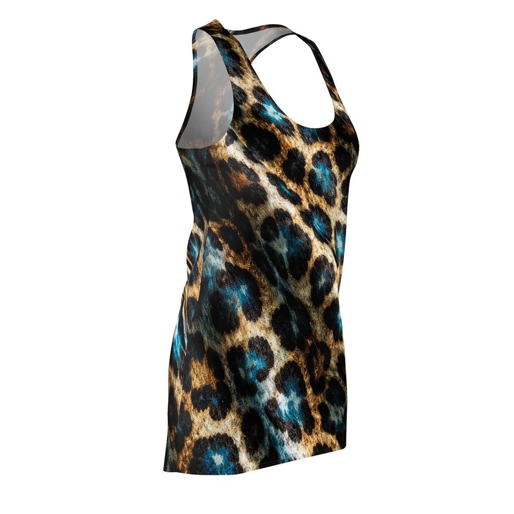Leopard Print Racerback Dress — Blue Accent Animal Print Women's AOP Dress
