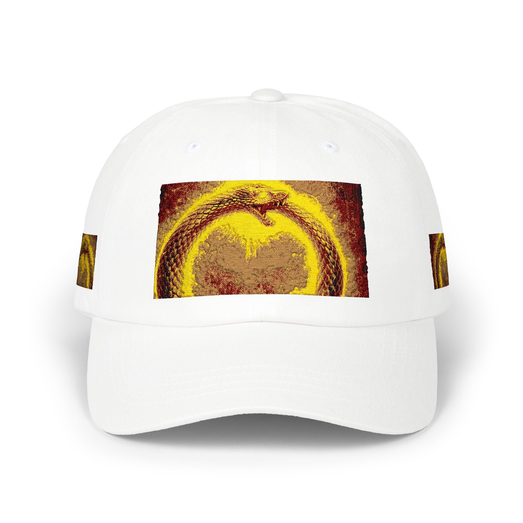 Dad Cap — Golden Heart Pixel Art Embroidered Baseball Hat
