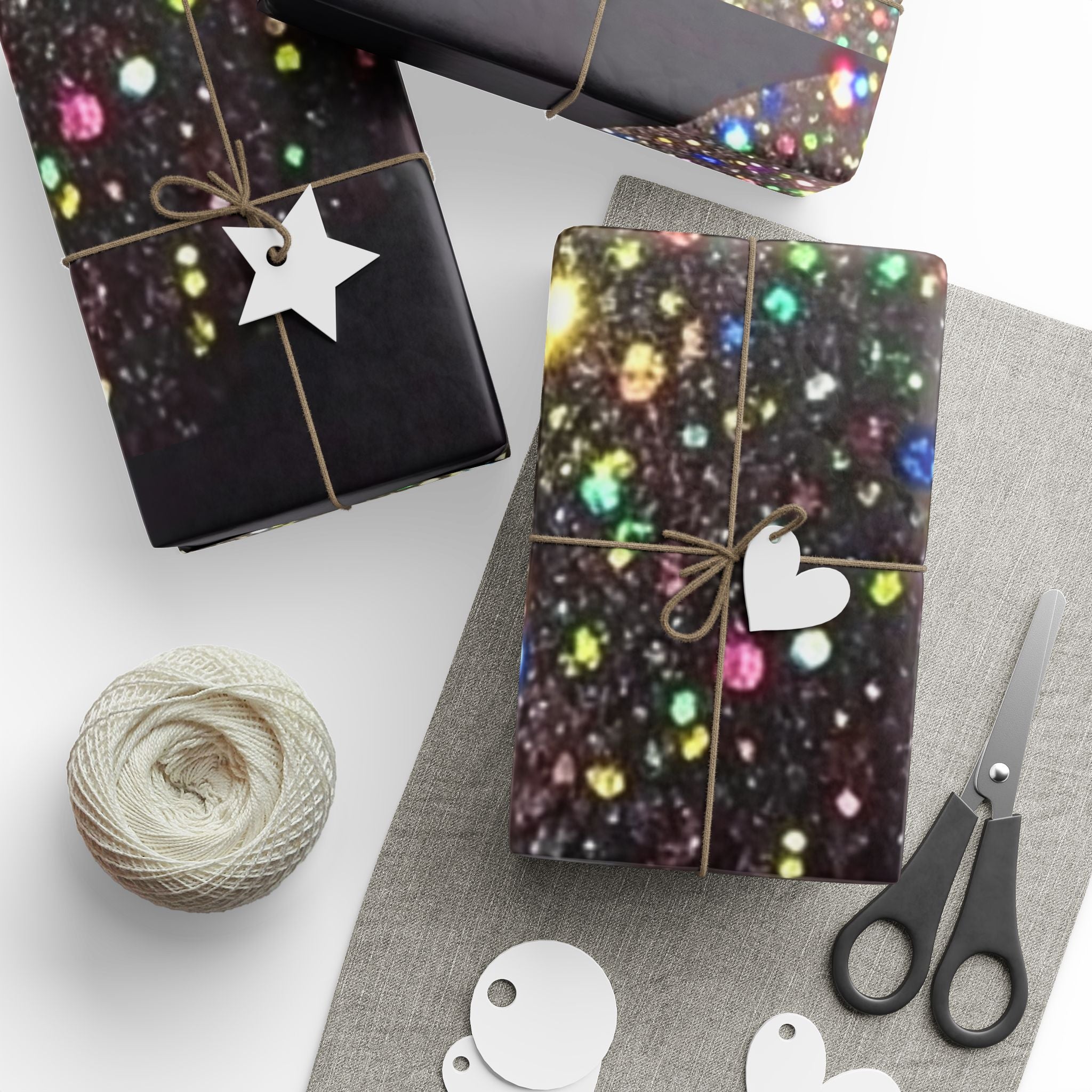 Holographic Heart Confetti Wrapping Paper Roll