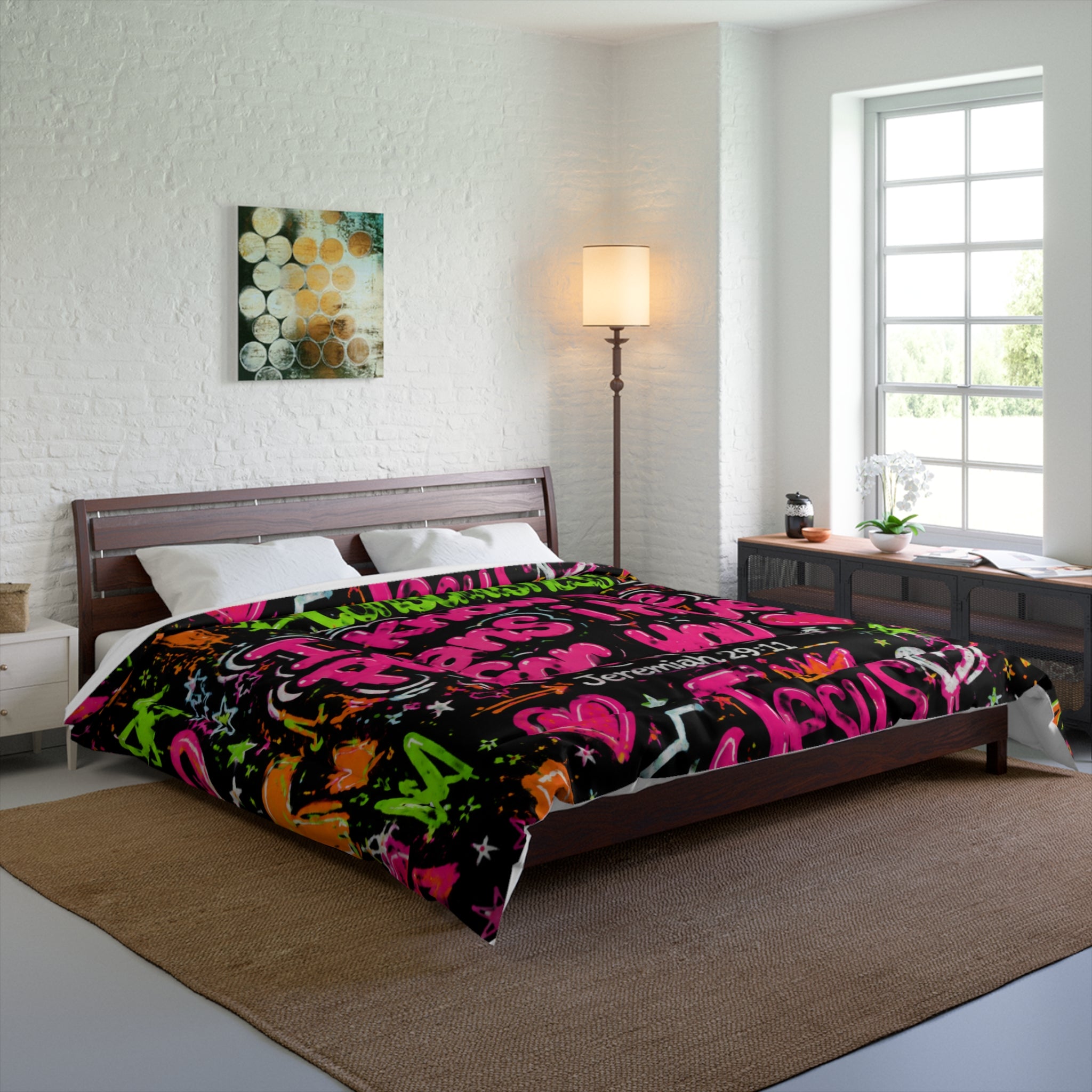 Inspirational Jeremiah 29:11 Comforter – ‘I Know the Plans I Have for You’ Colorful Faith Bedding