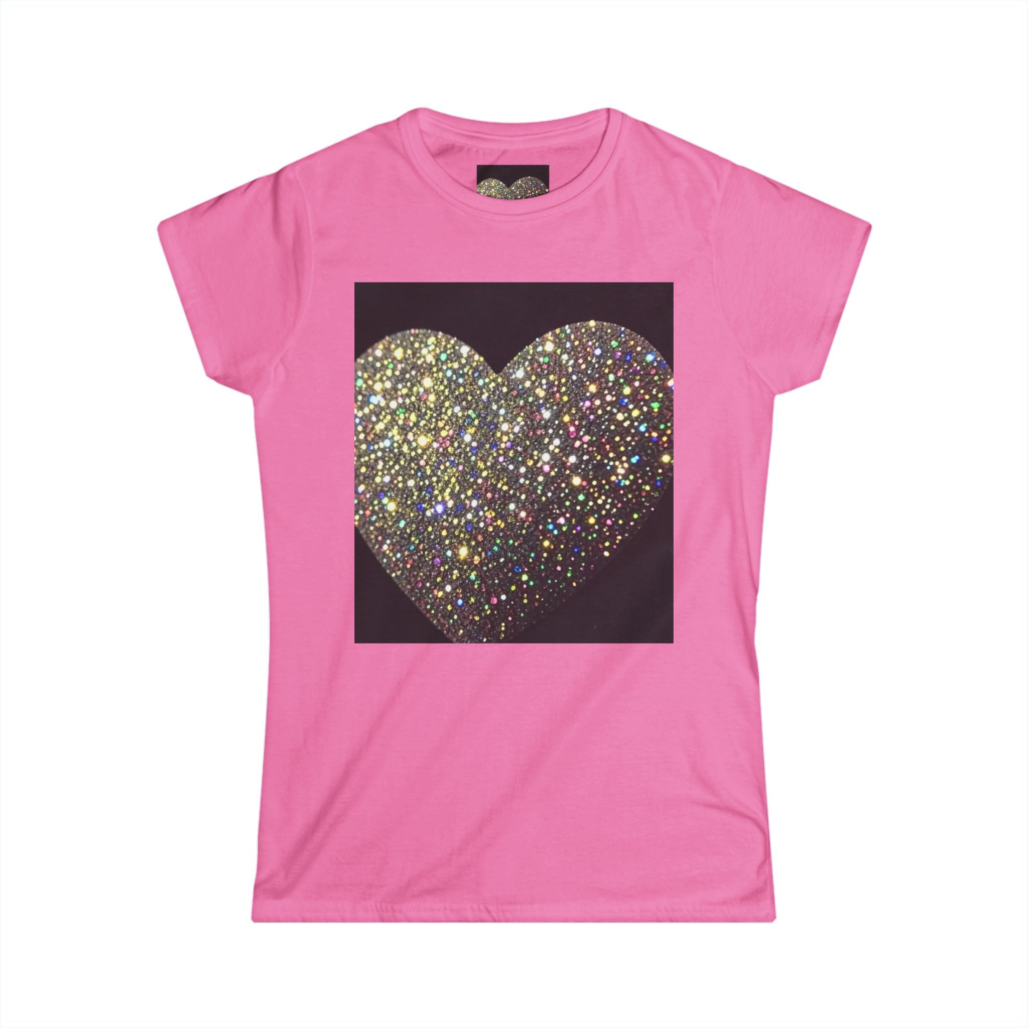 Glitter Heart Tee — Sparkling Sequin Heart Graphic Women's T-Shirt