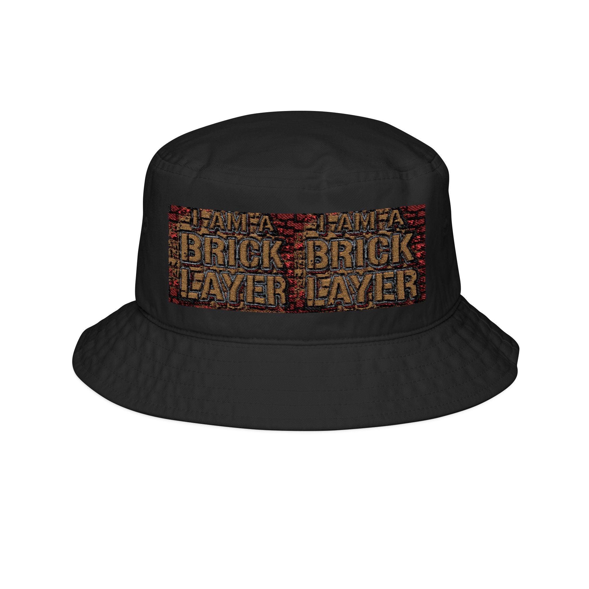 Embroidered 'Brick Layer' Text Bucket Hat — Urban Streetwear Sun Hat