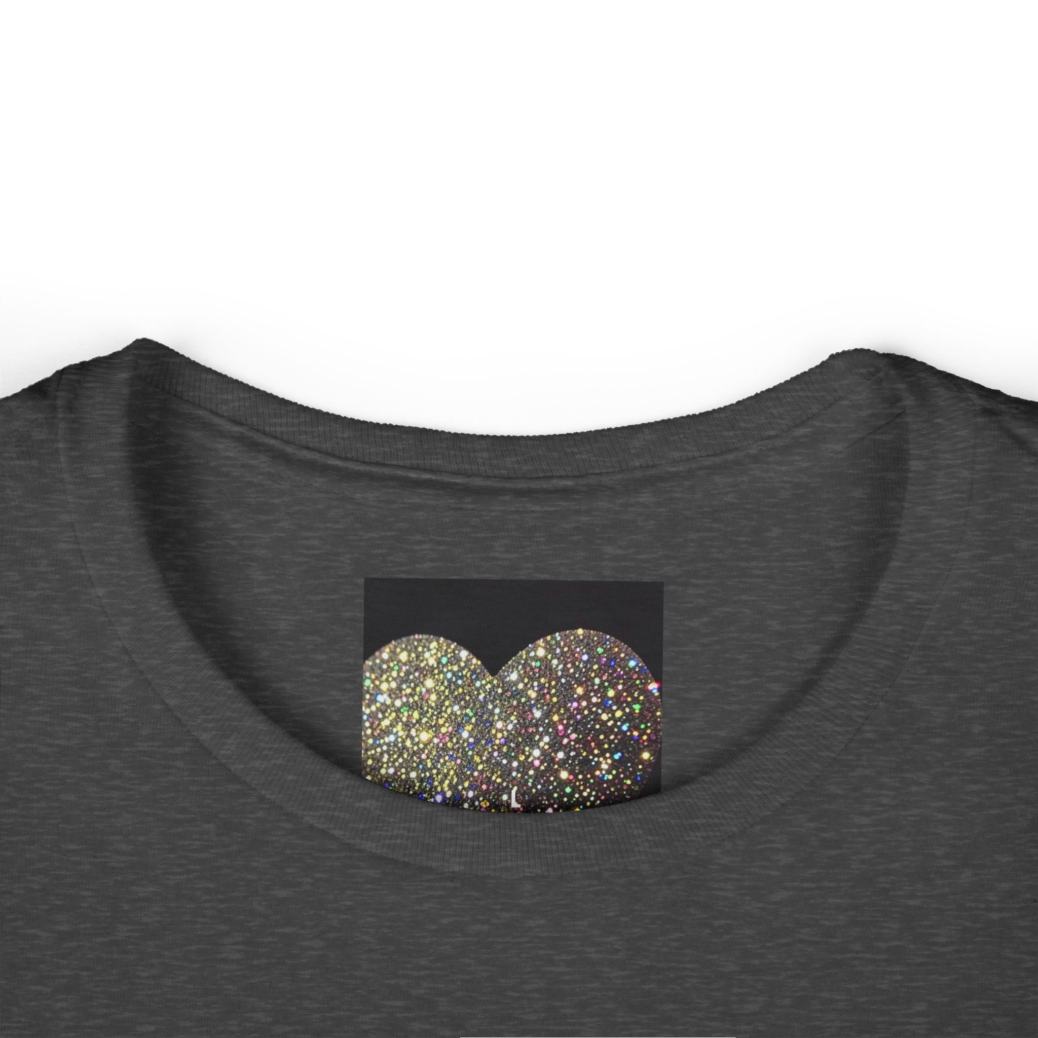 Glitter Heart Tee — Sparkling Sequin Heart Graphic Women's T-Shirt