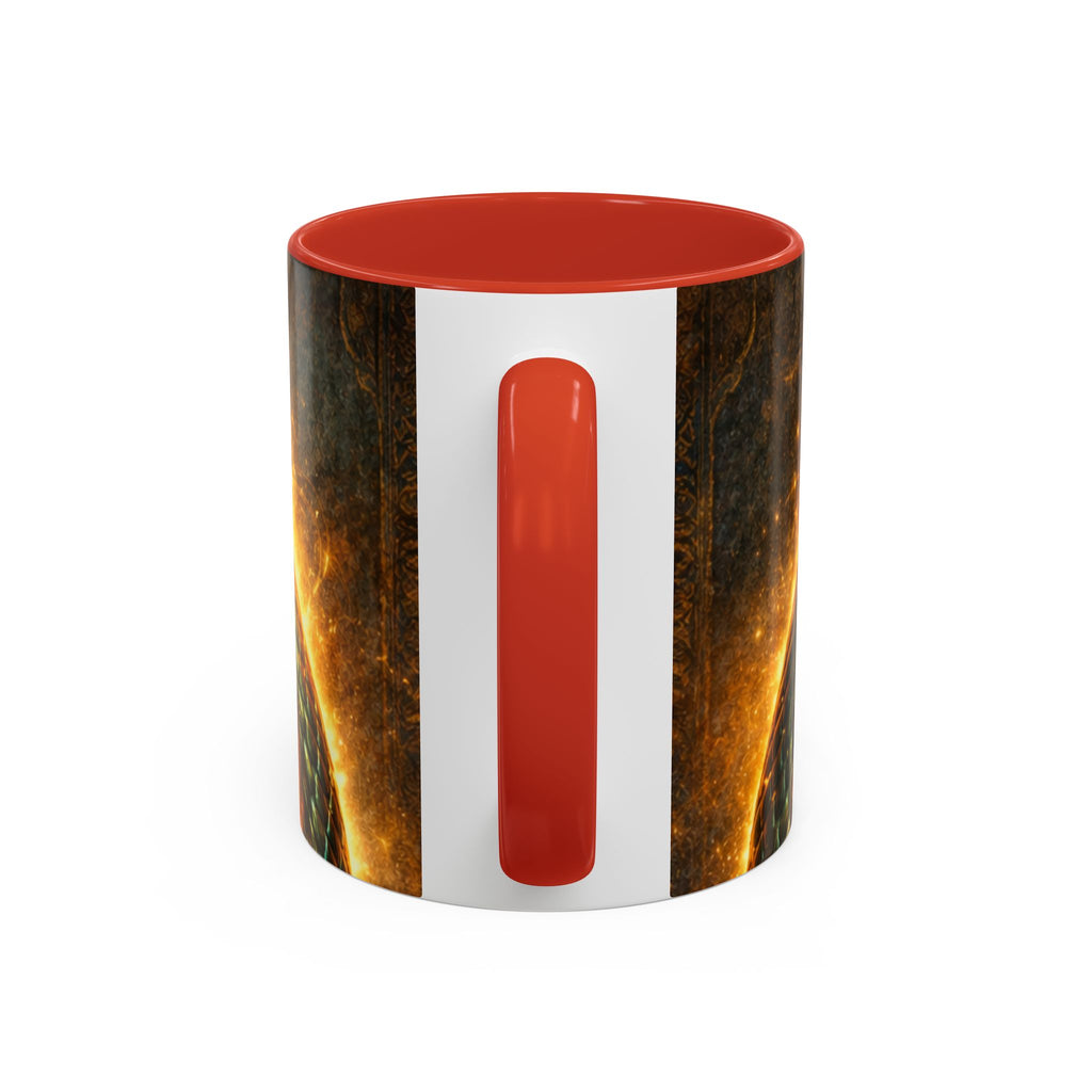Ouroboros Serpent Accent Coffee Mug — Fiery Mythic Snake Design (11/15oz)