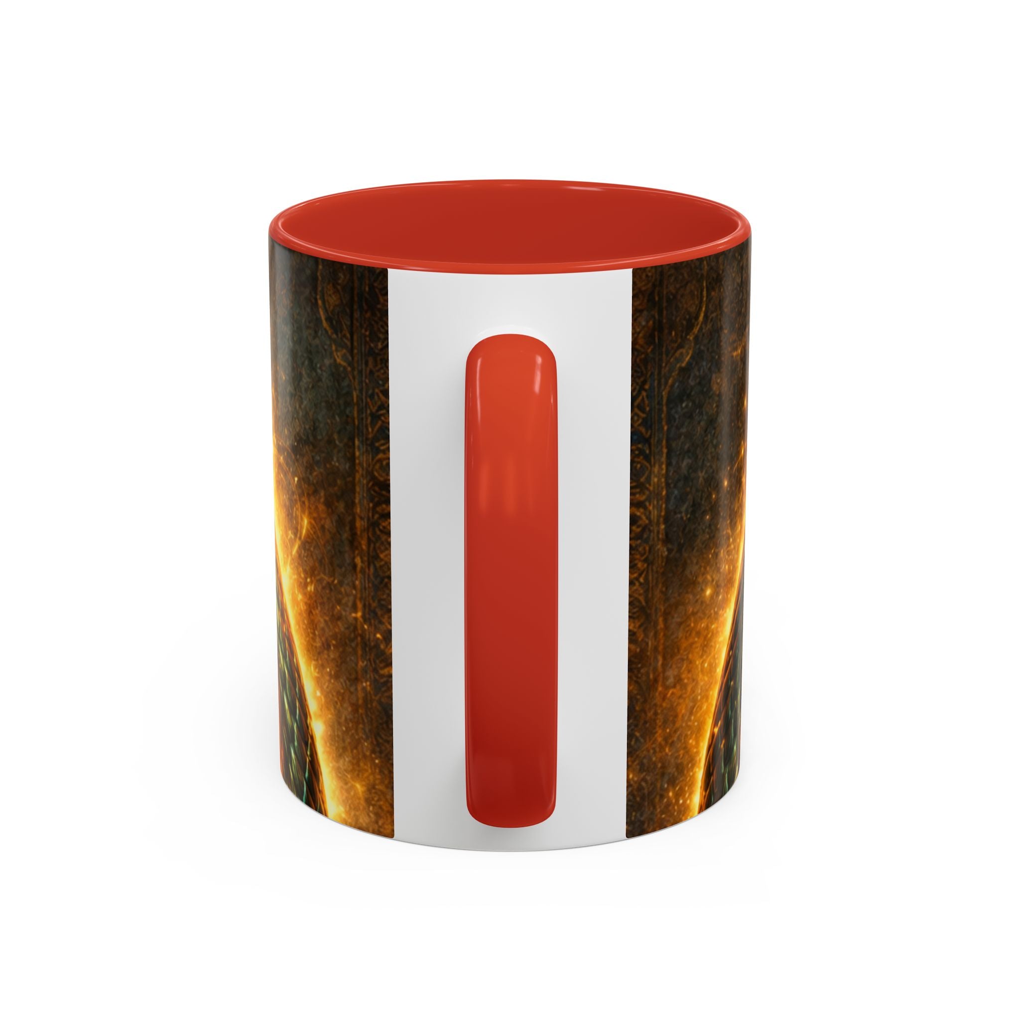 Ouroboros Serpent Accent Coffee Mug — Fiery Mythic Snake Design (11/15oz)