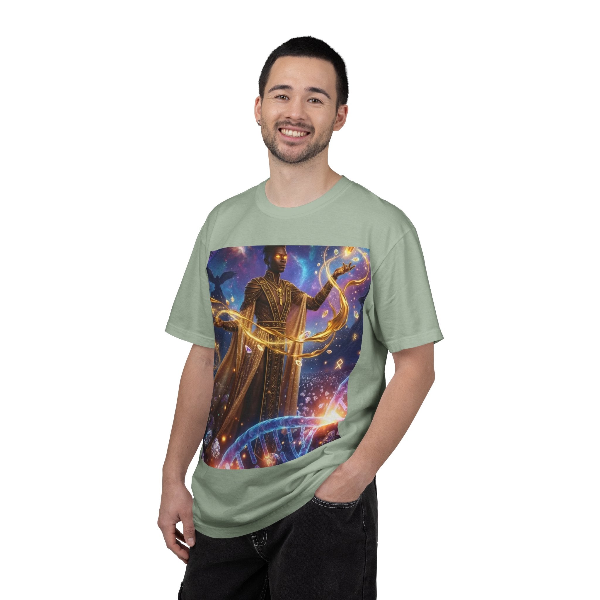 Cosmic Sorcerer T-Shirt — Celestial Magic Art Tee