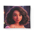Animated Girl Portrait Cotton Comforter — Cozy Bedroom Throw for Teens & Kids