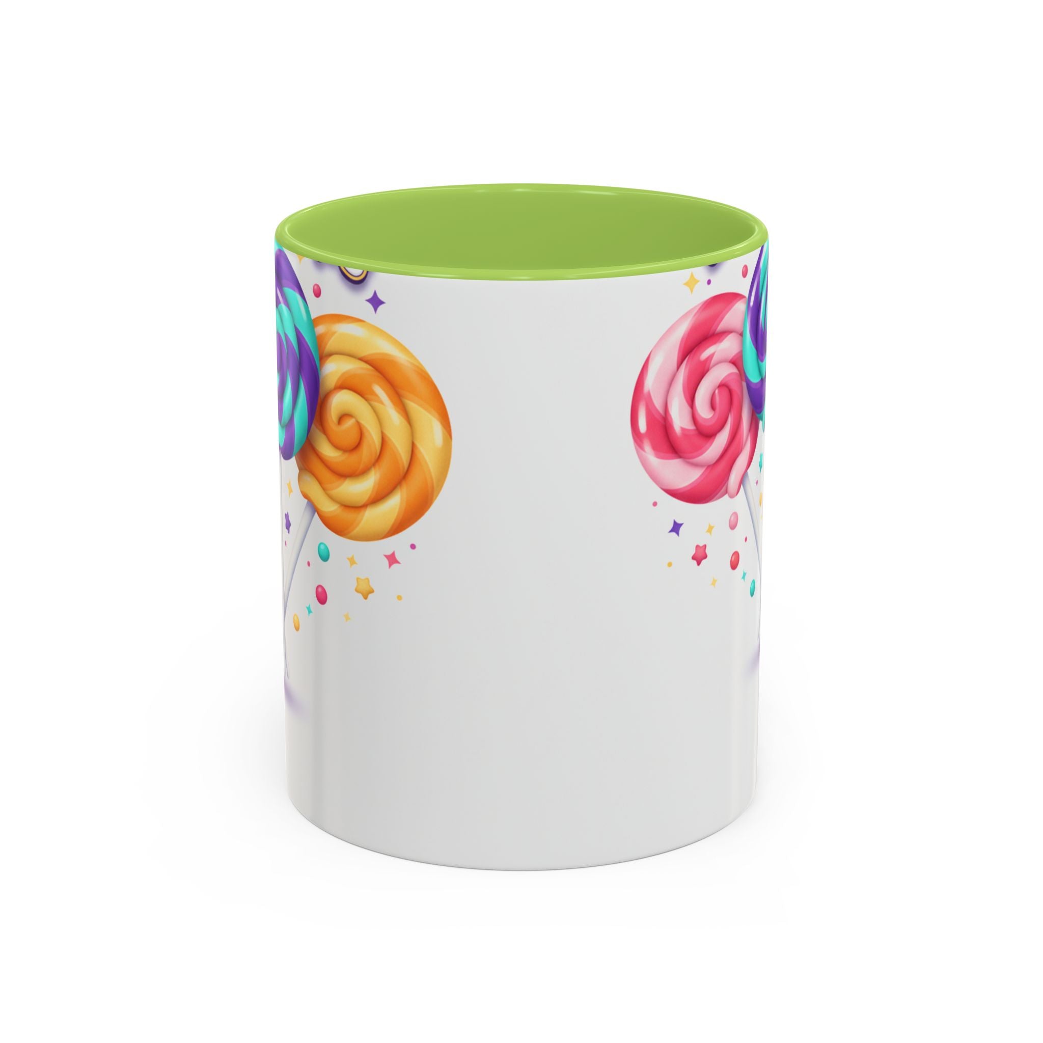 Lollipop Candy Coffee Mug — Colorful Swirl Sweets Accent Mug (11/15oz)