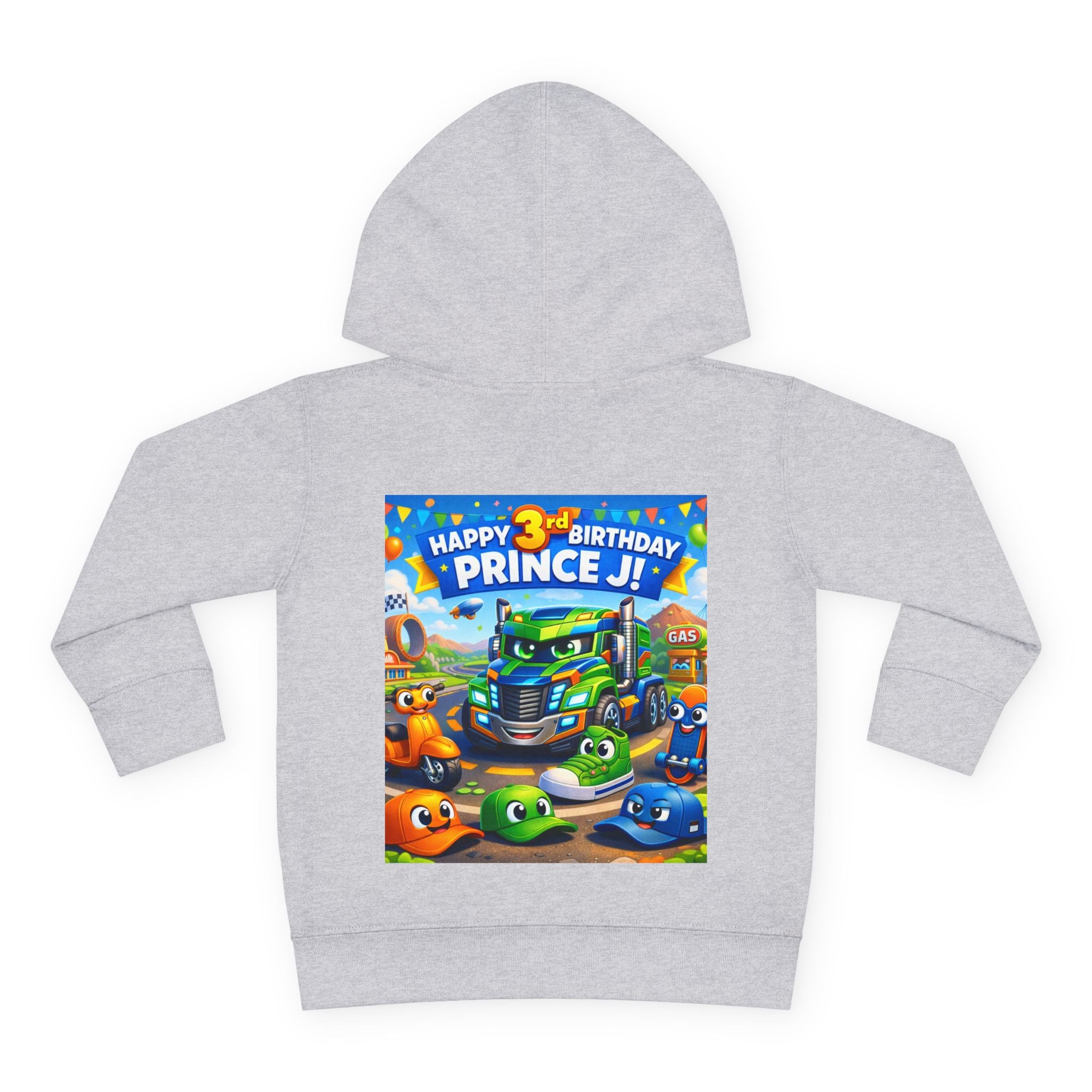Toddler Hoodie — Colorful Birthday Truck & Candy Party Kids Pullover