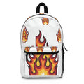 Flame Pattern Backpack — Bold Fire Graphic School & Travel Bag