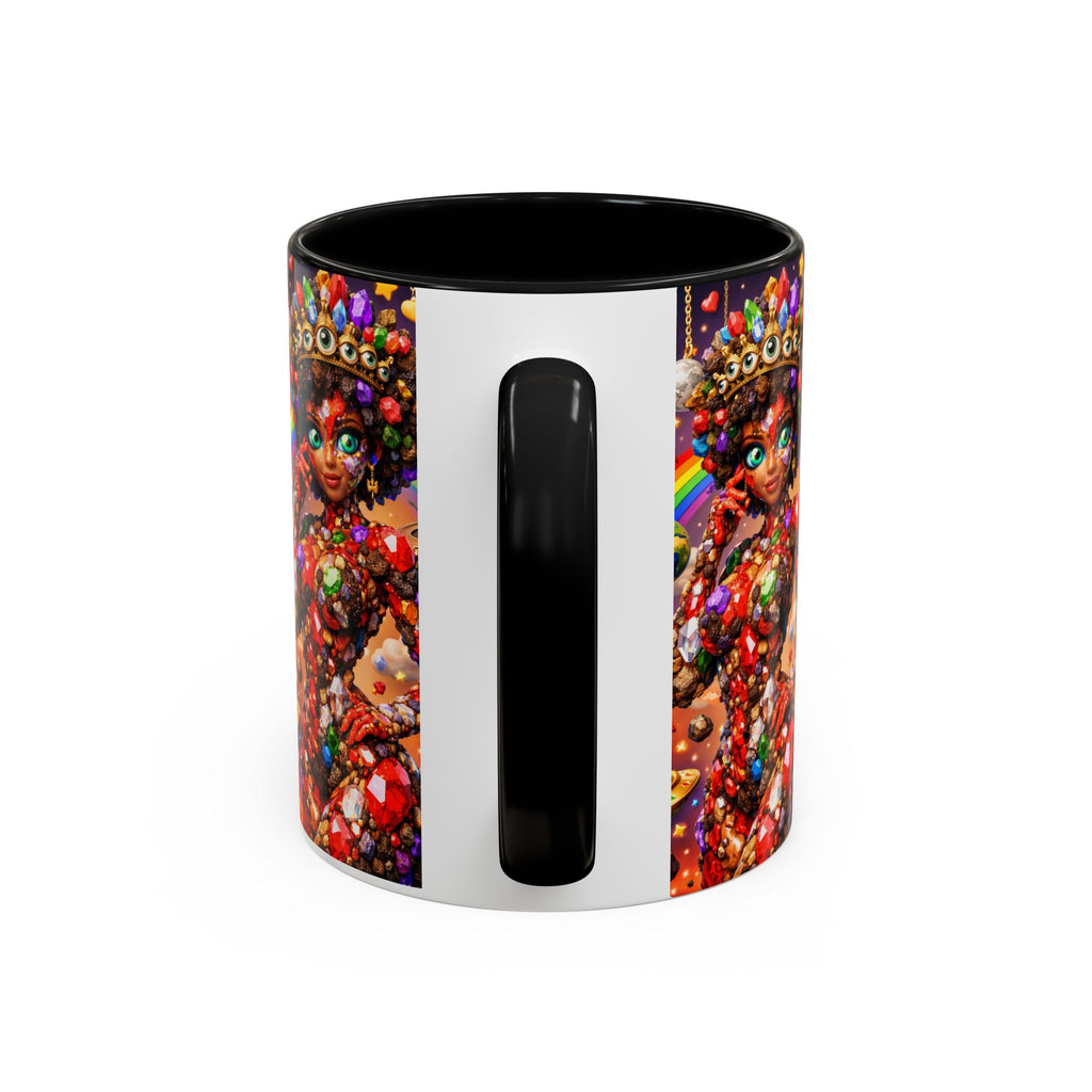 Celestial Candy Goddess Accent Coffee Mug — Colorful Cosmic Fantasy 11/15oz