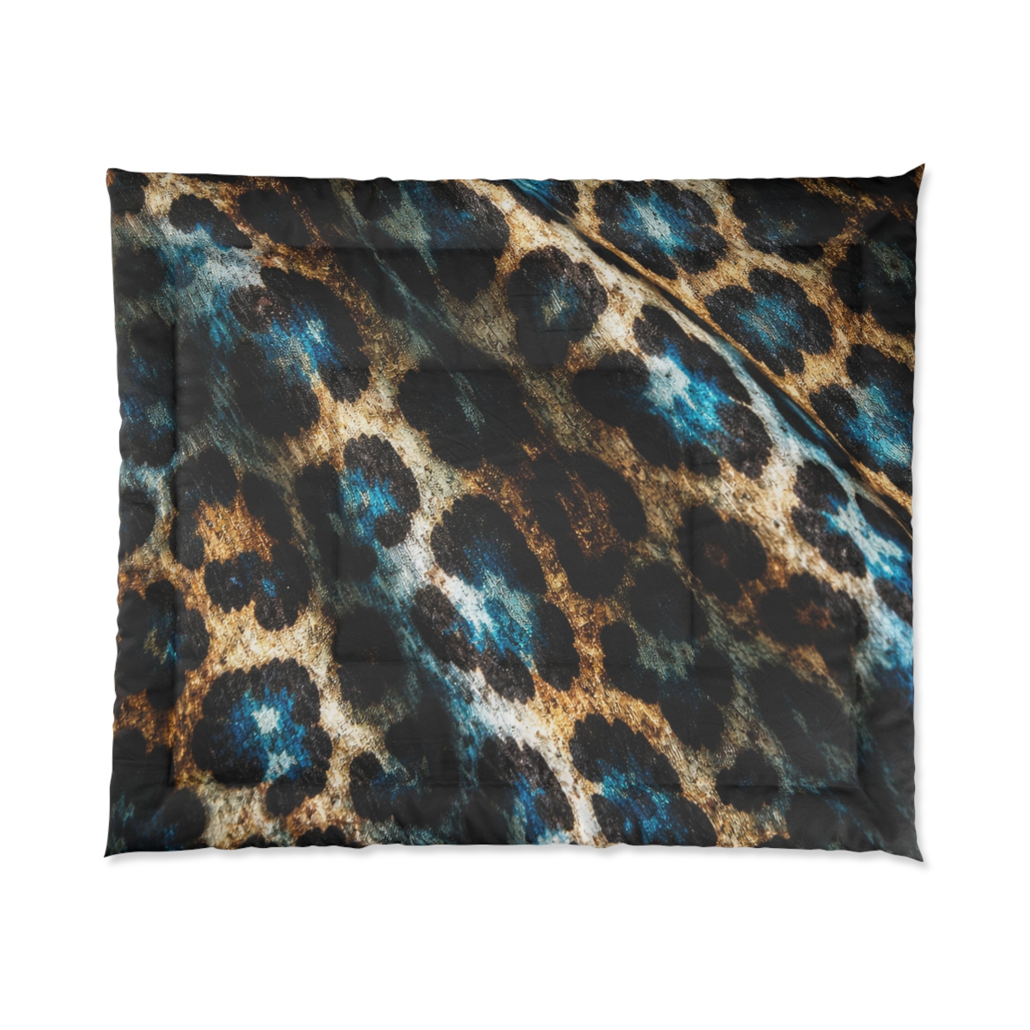 Leopard Print Comforter — Blue & Brown Luxe Animal Print Bedding