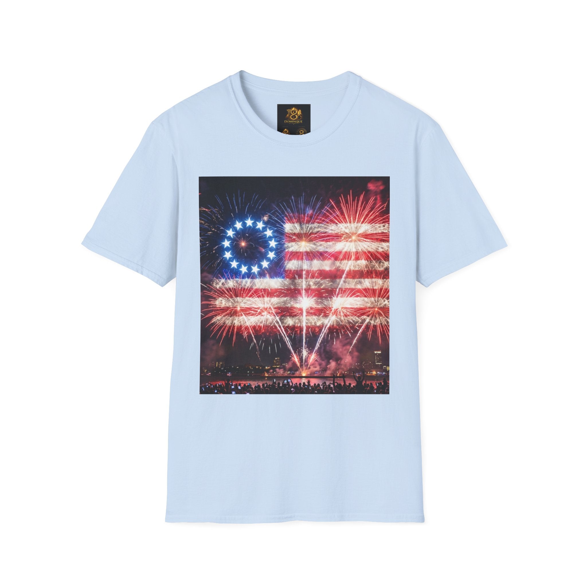 American Flag Fireworks T-Shirt — Betsy Ross Stars & Stripes Patriotic Tee for 4th of July