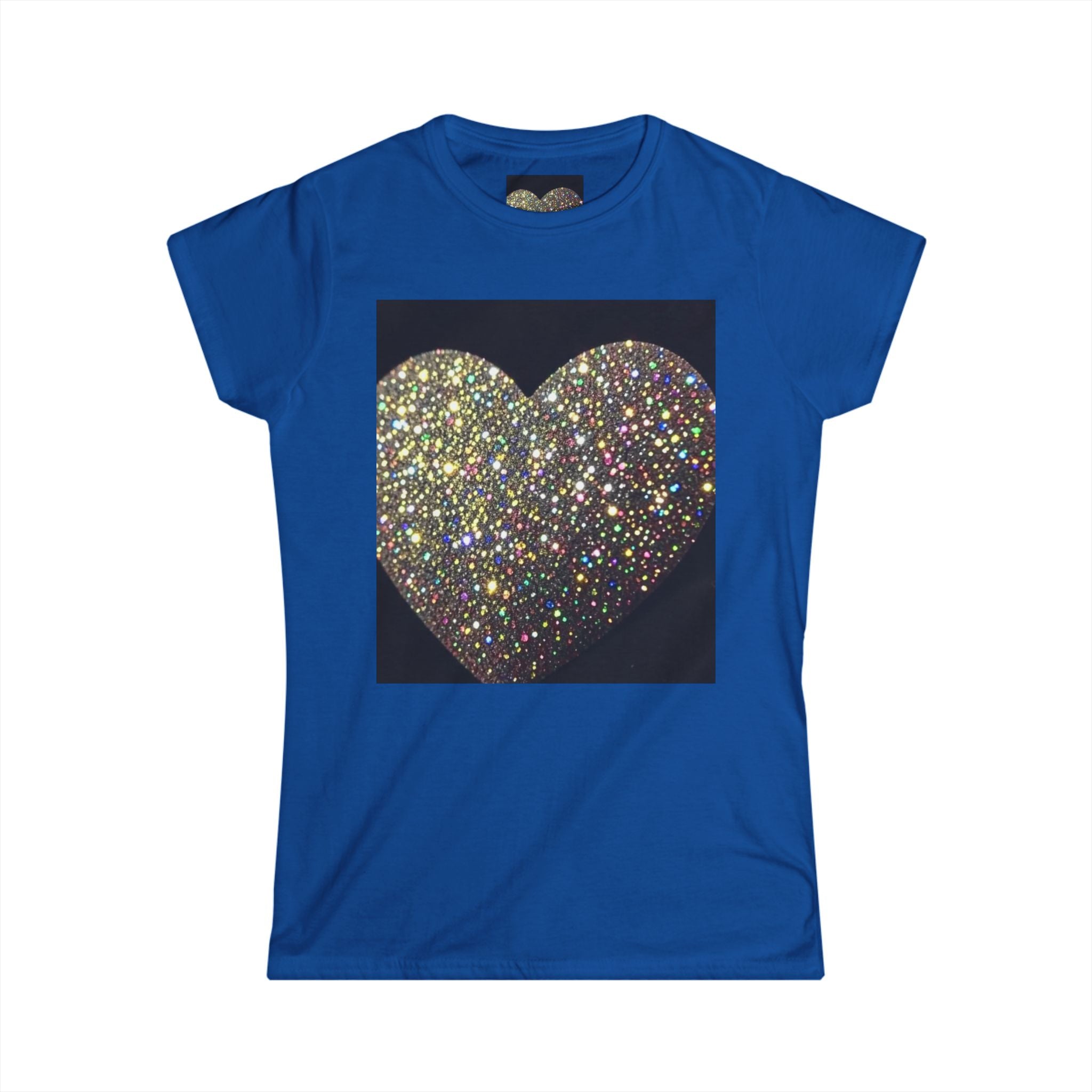 Glitter Heart Tee — Sparkling Sequin Heart Graphic Women's T-Shirt