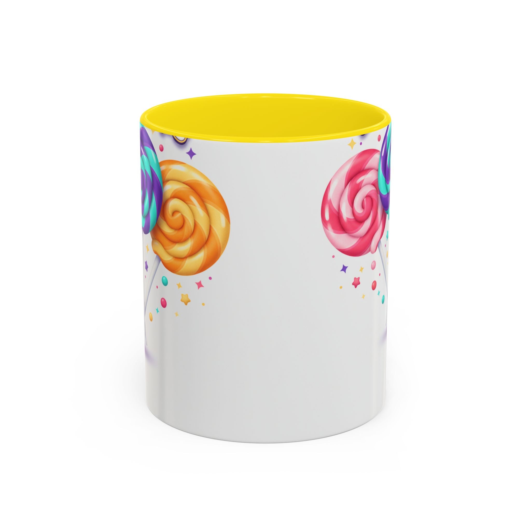 Lollipop Candy Coffee Mug — Colorful Swirl Sweets Accent Mug (11/15oz)