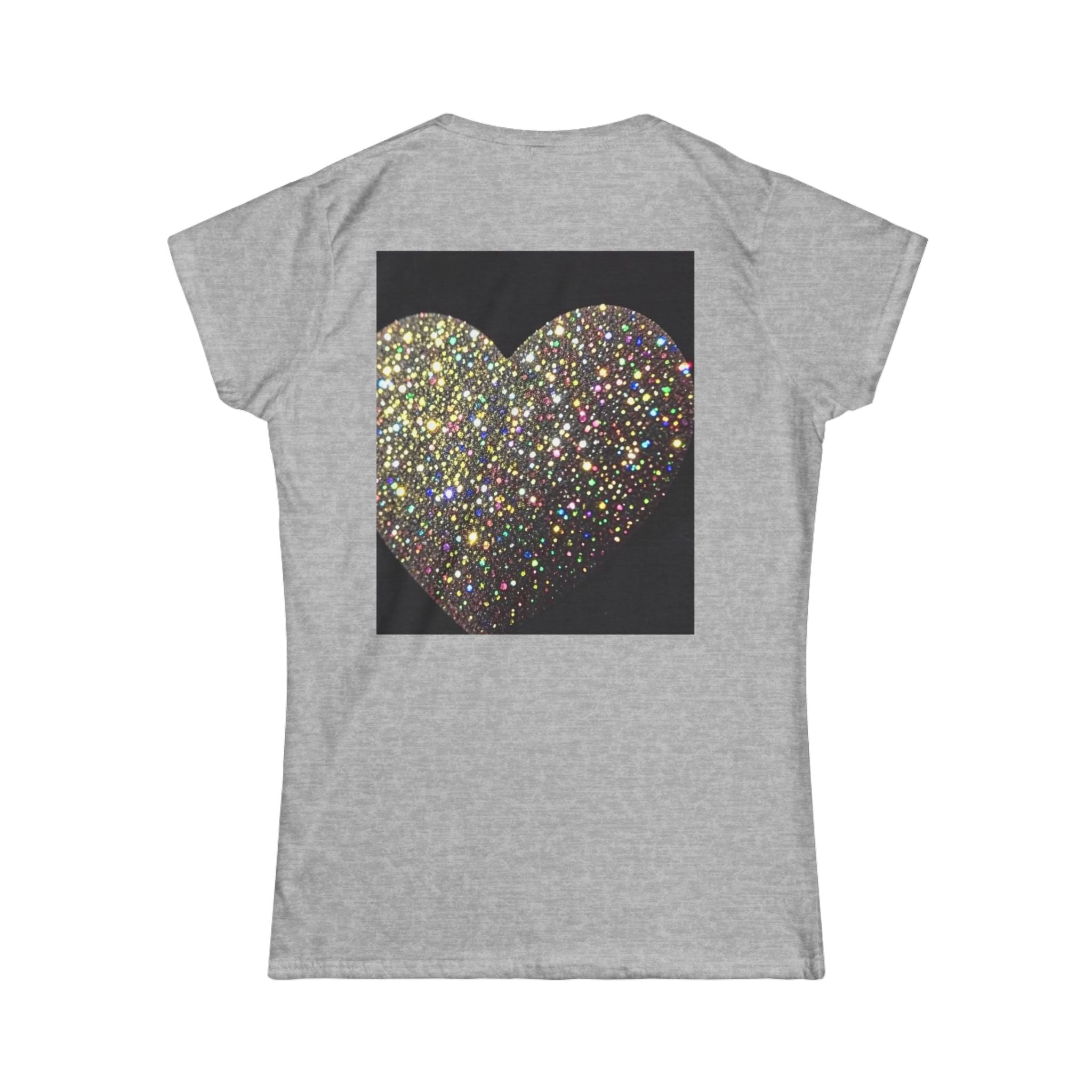 Glitter Heart Tee — Sparkling Sequin Heart Graphic Women's T-Shirt
