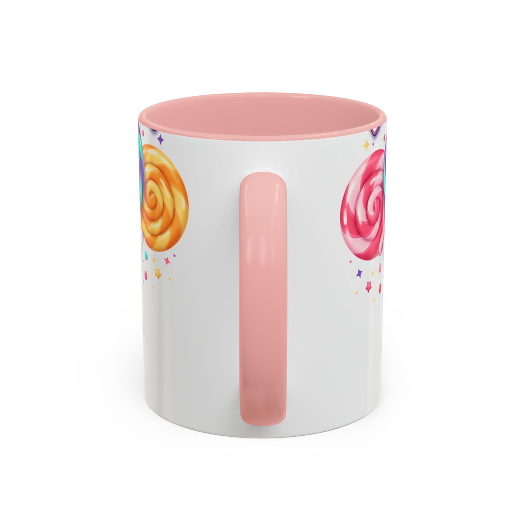 Lollipop Candy Coffee Mug — Colorful Swirl Sweets Accent Mug (11/15oz)