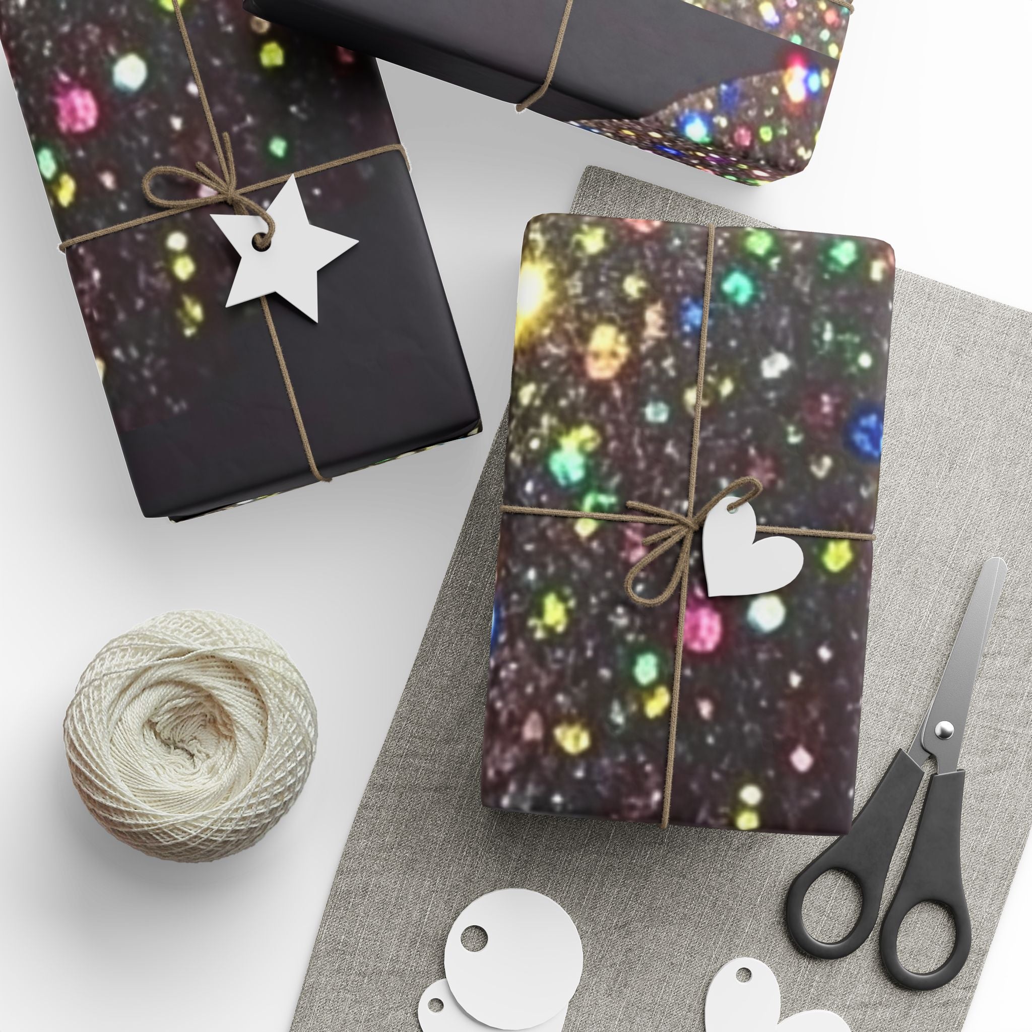 Holographic Heart Confetti Wrapping Paper Roll