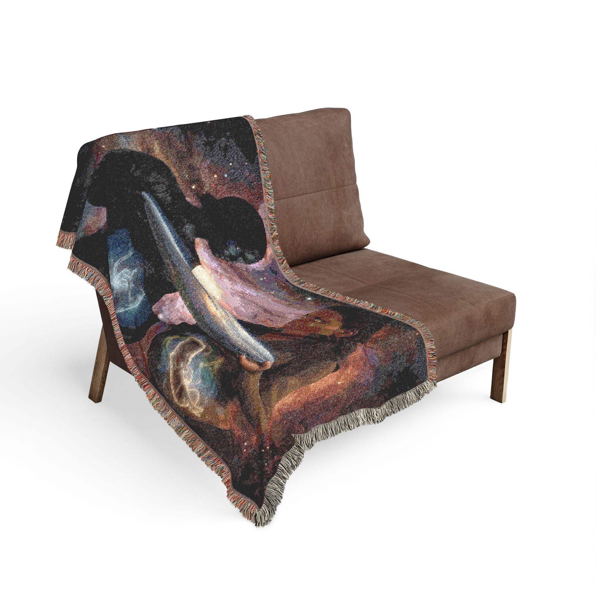 Woven Blanket - Cosmic Lovers Art Throw with Celestial Sphere Design