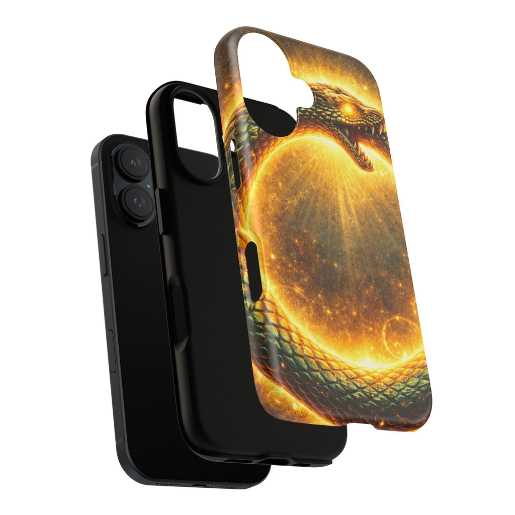 Phone Case — Golden Serpent Ouroboros Design