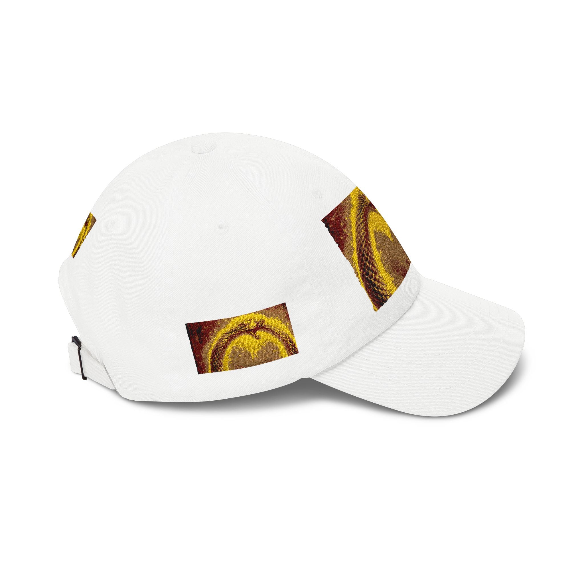 Dad Cap — Golden Heart Pixel Art Embroidered Baseball Hat