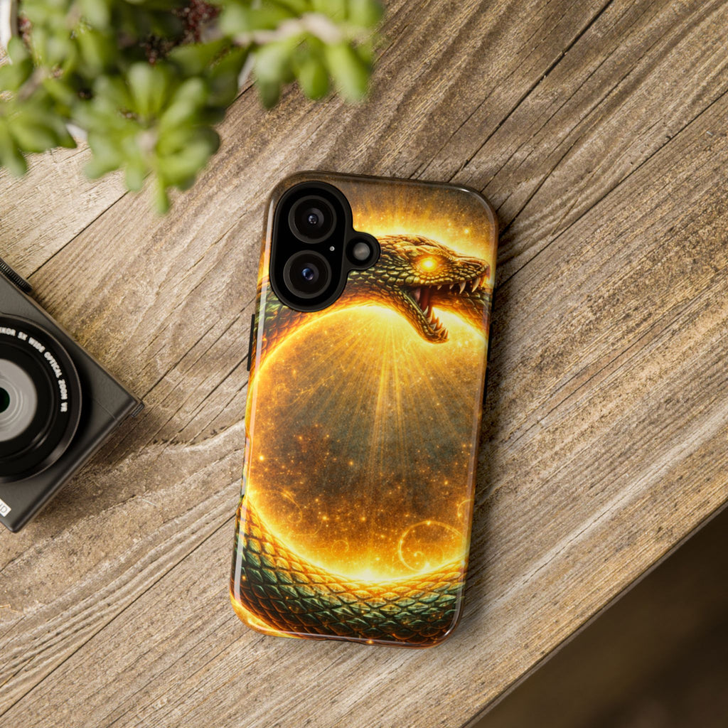 Phone Case — Golden Serpent Ouroboros Design