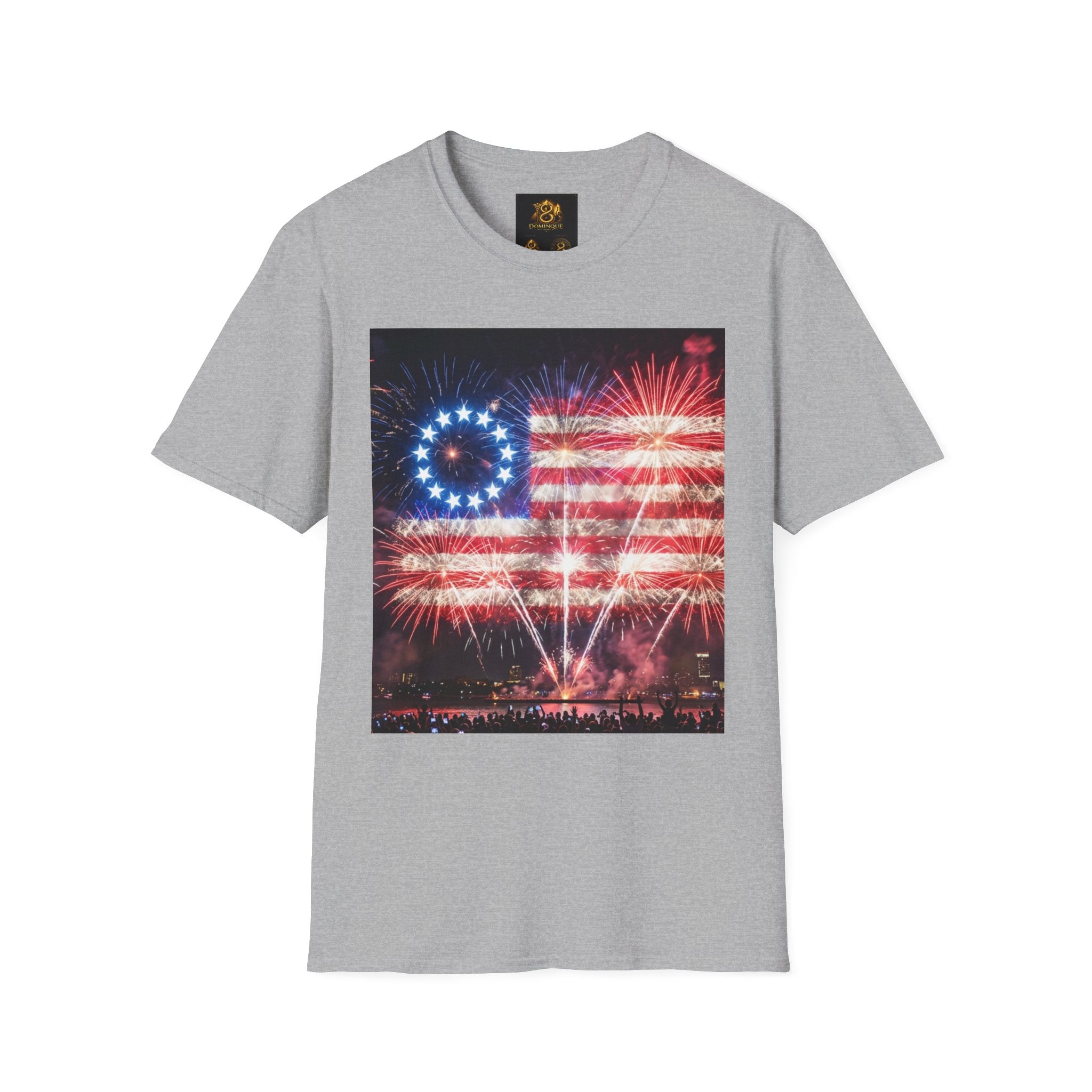 American Flag Fireworks T-Shirt — Betsy Ross Stars & Stripes Patriotic Tee for 4th of July
