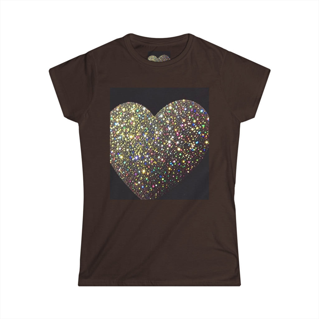 Glitter Heart Tee — Sparkling Sequin Heart Graphic Women's T-Shirt