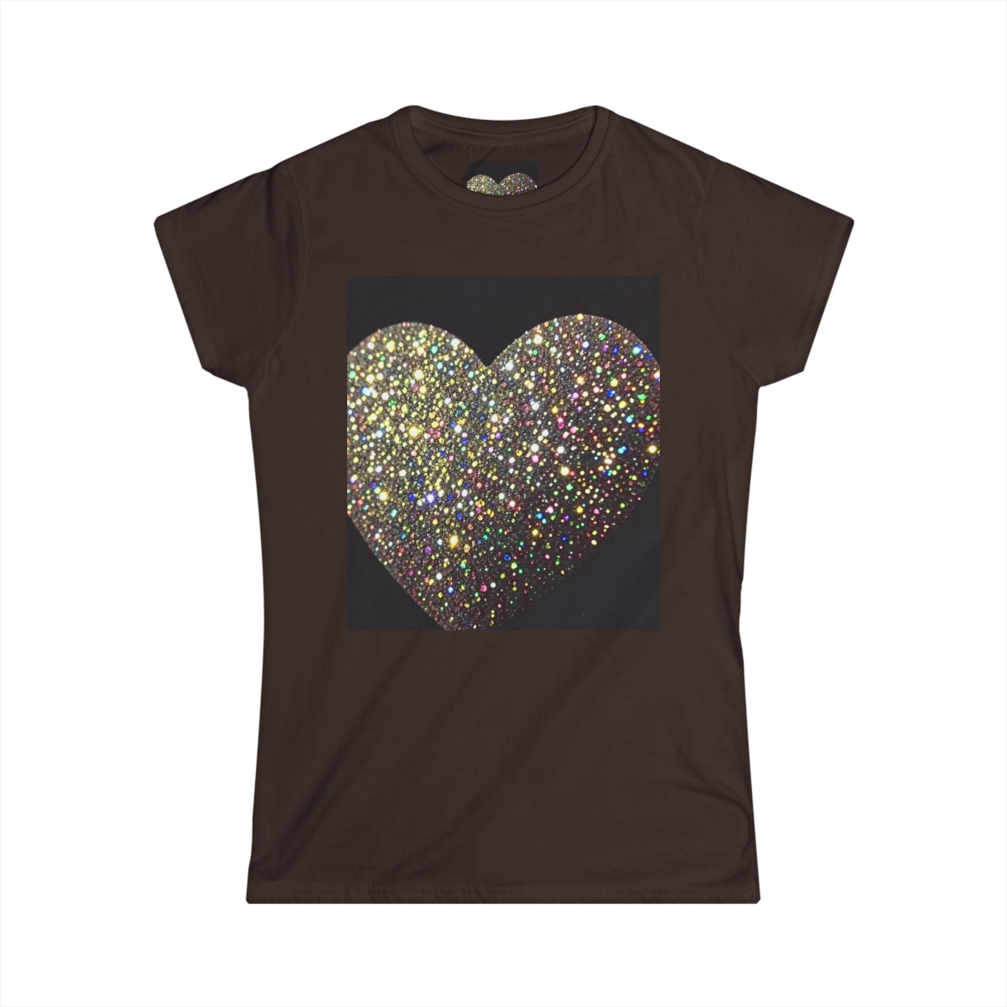 Glitter Heart Tee — Sparkling Sequin Heart Graphic Women's T-Shirt