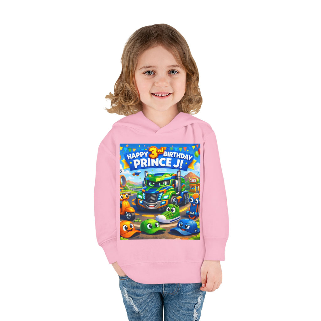 Toddler Hoodie — Colorful Birthday Truck & Candy Party Kids Pullover