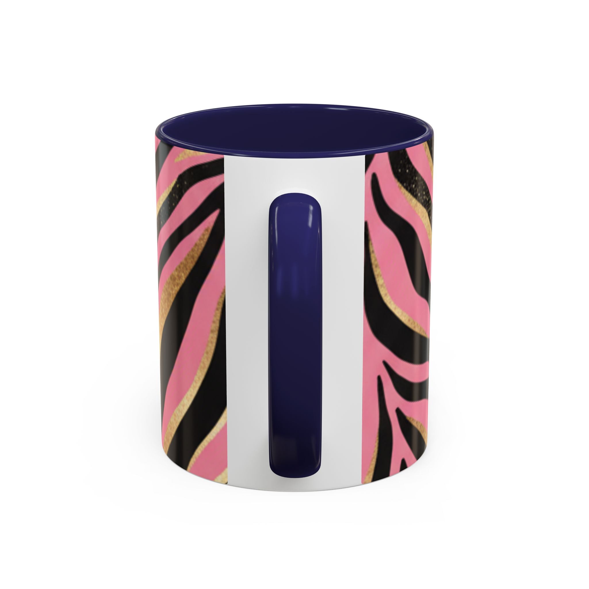 Pink & Gold Zebra Accent Coffee Mug — Stylish Animal Print Ceramic Mug (11/15oz)