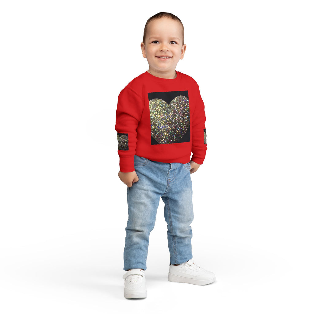 Glitter Heart Toddler Sweatshirt — Sparkly Sequin Heart Pullover for Kids