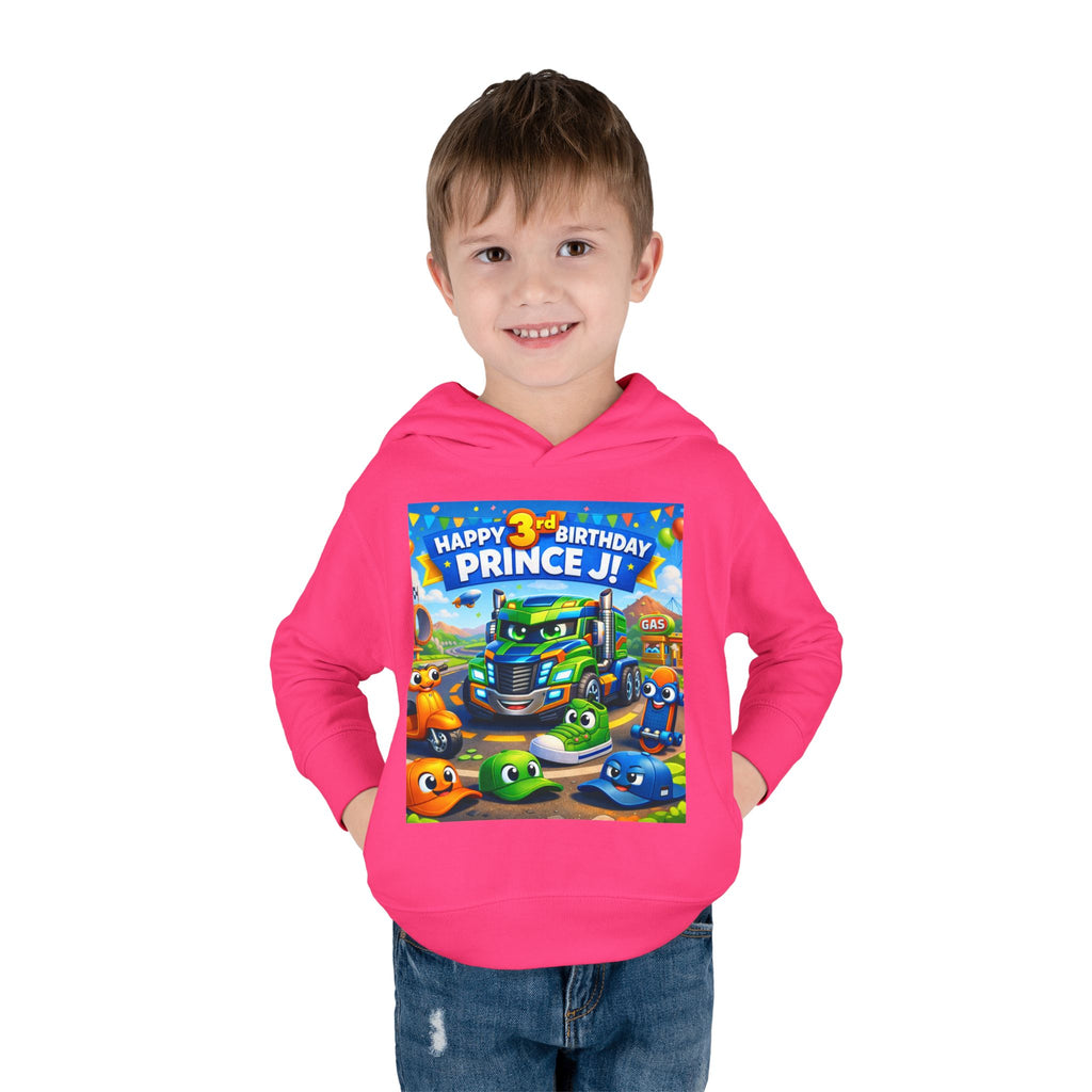 Toddler Hoodie — Colorful Birthday Truck & Candy Party Kids Pullover