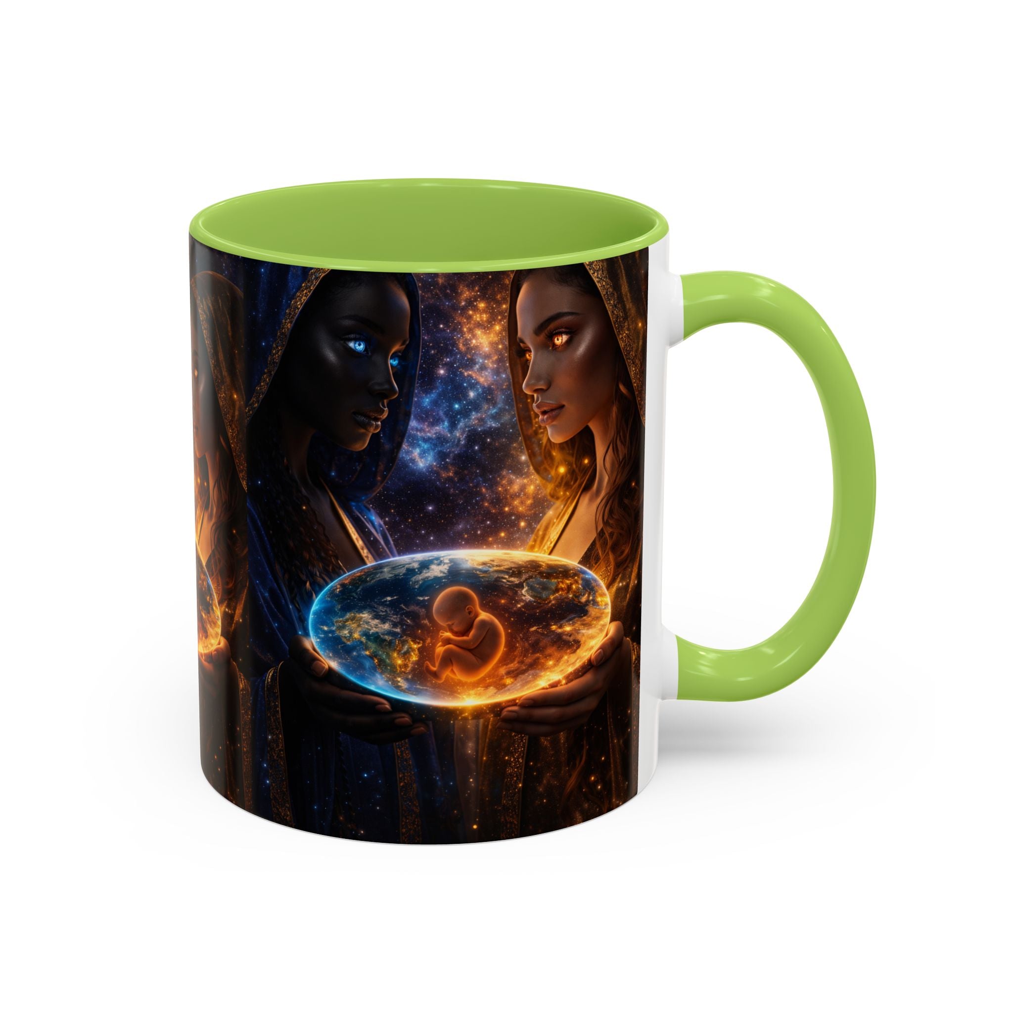 Mystic Sisters Coffee Mug — Cosmic Duality Art 11/15oz Accent Mug