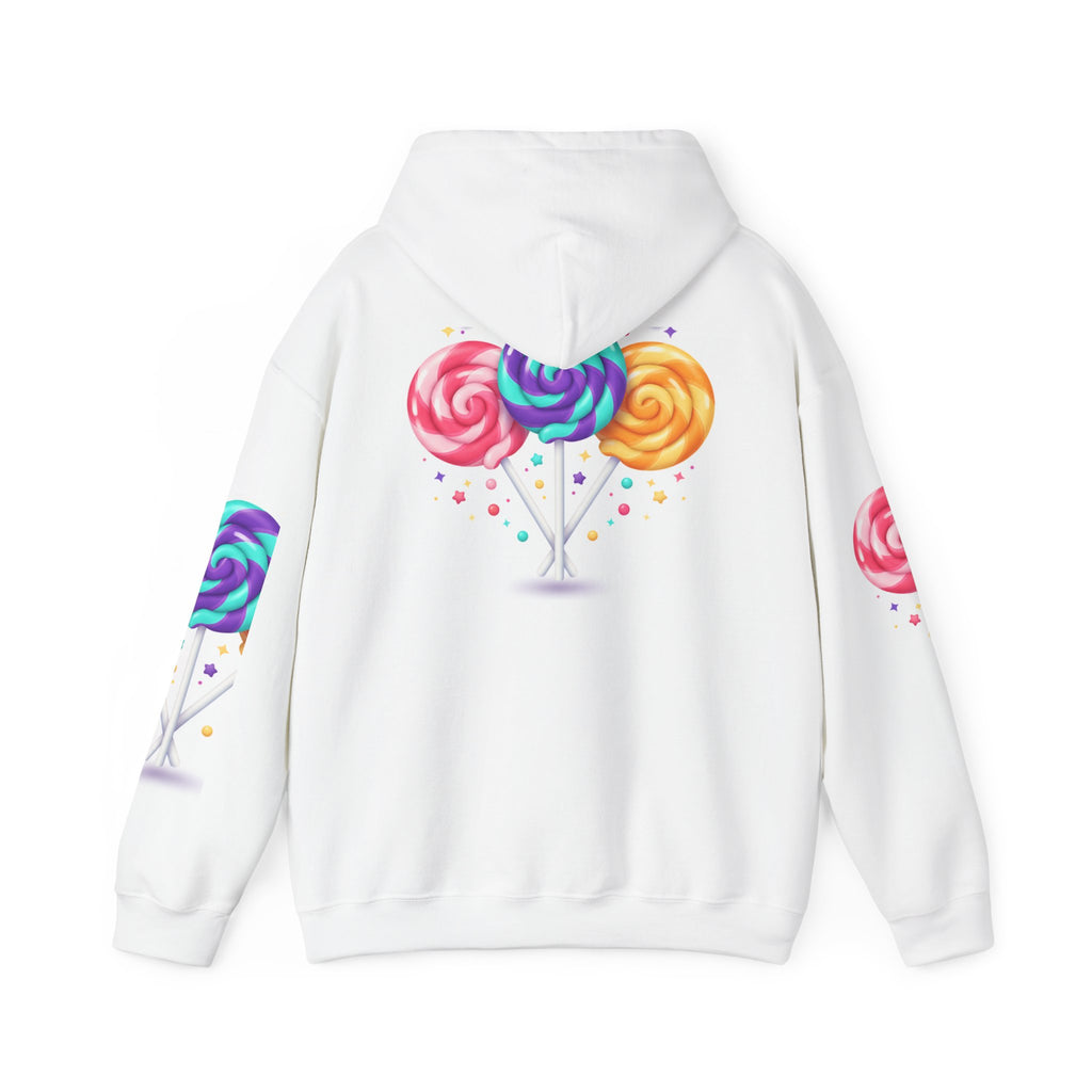 Lollipop Trio Hoodie – Colorful Candy Graphic Pullover